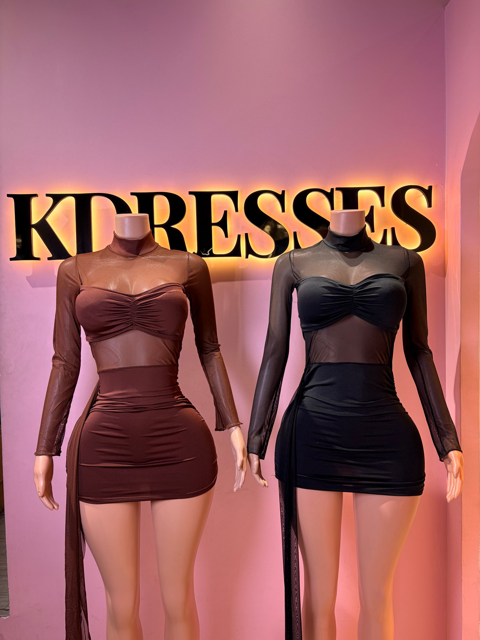 Vestido transparencia lazo