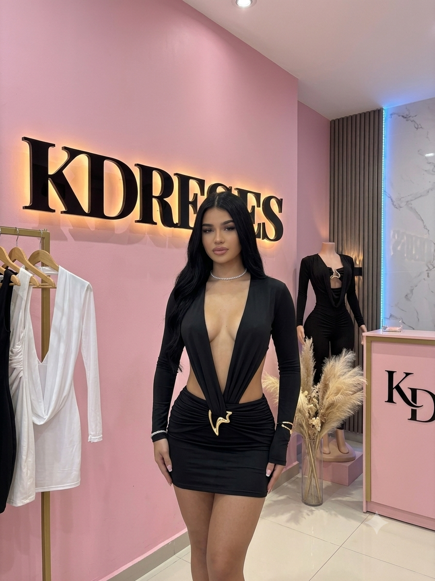 Vestido Monaco Hebilla Manga larga