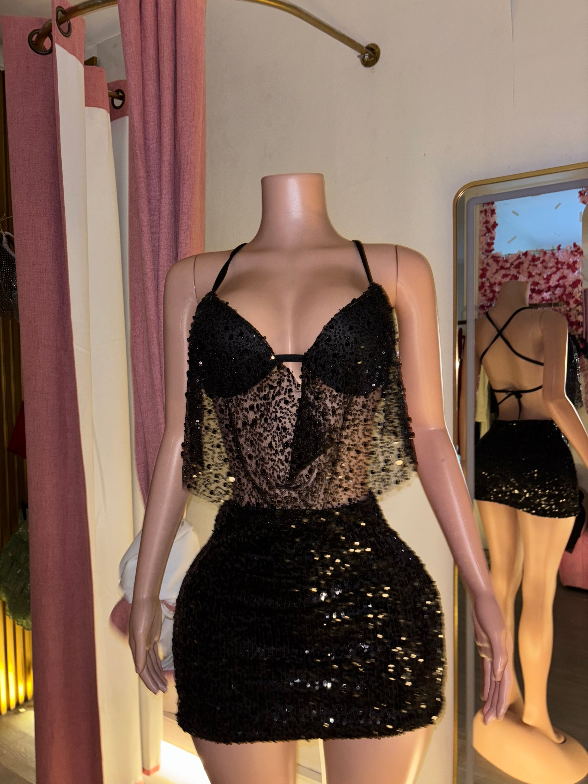 Top piedras drapeado