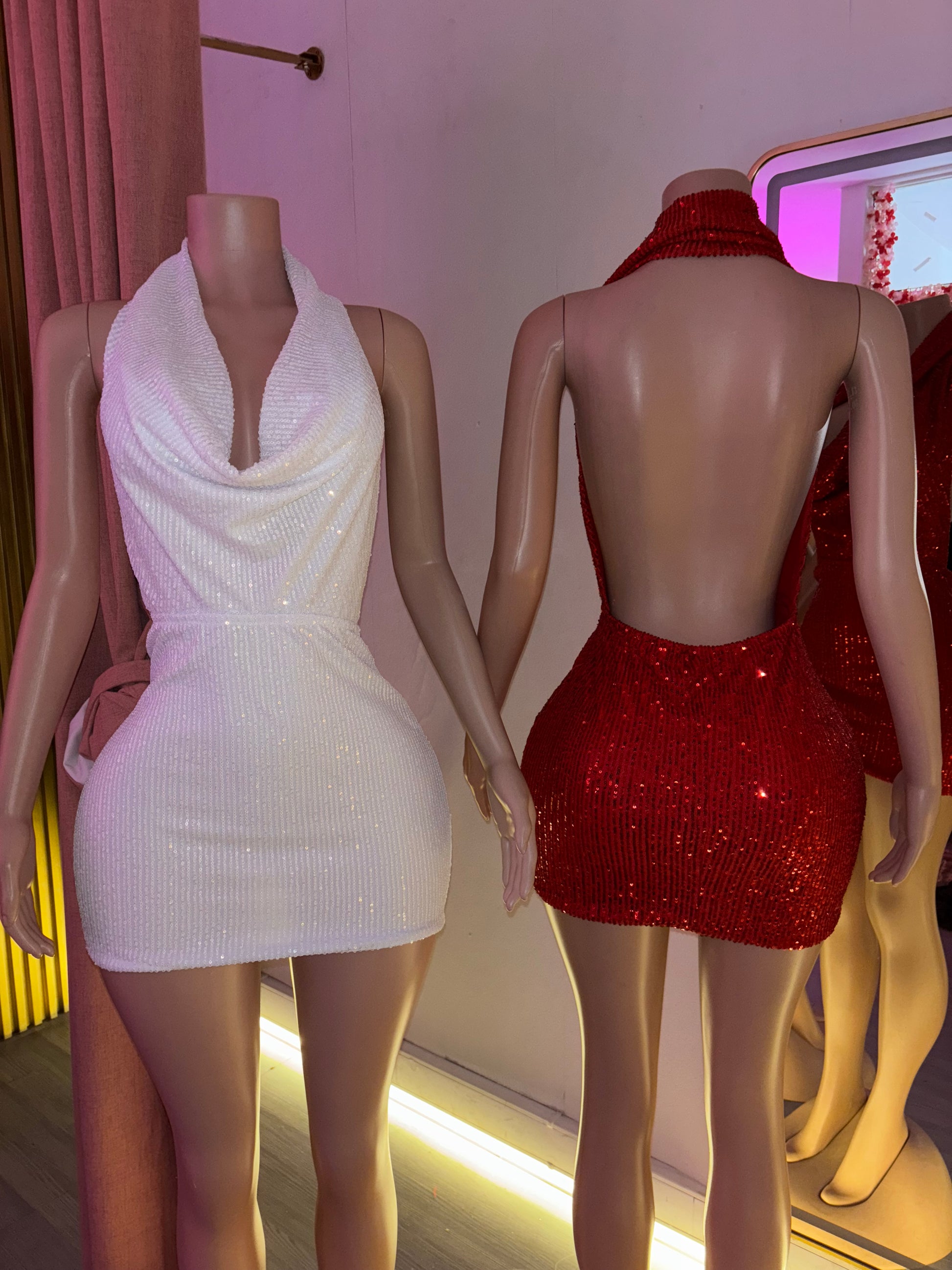 Vestido Escote drapeado lentejuelas