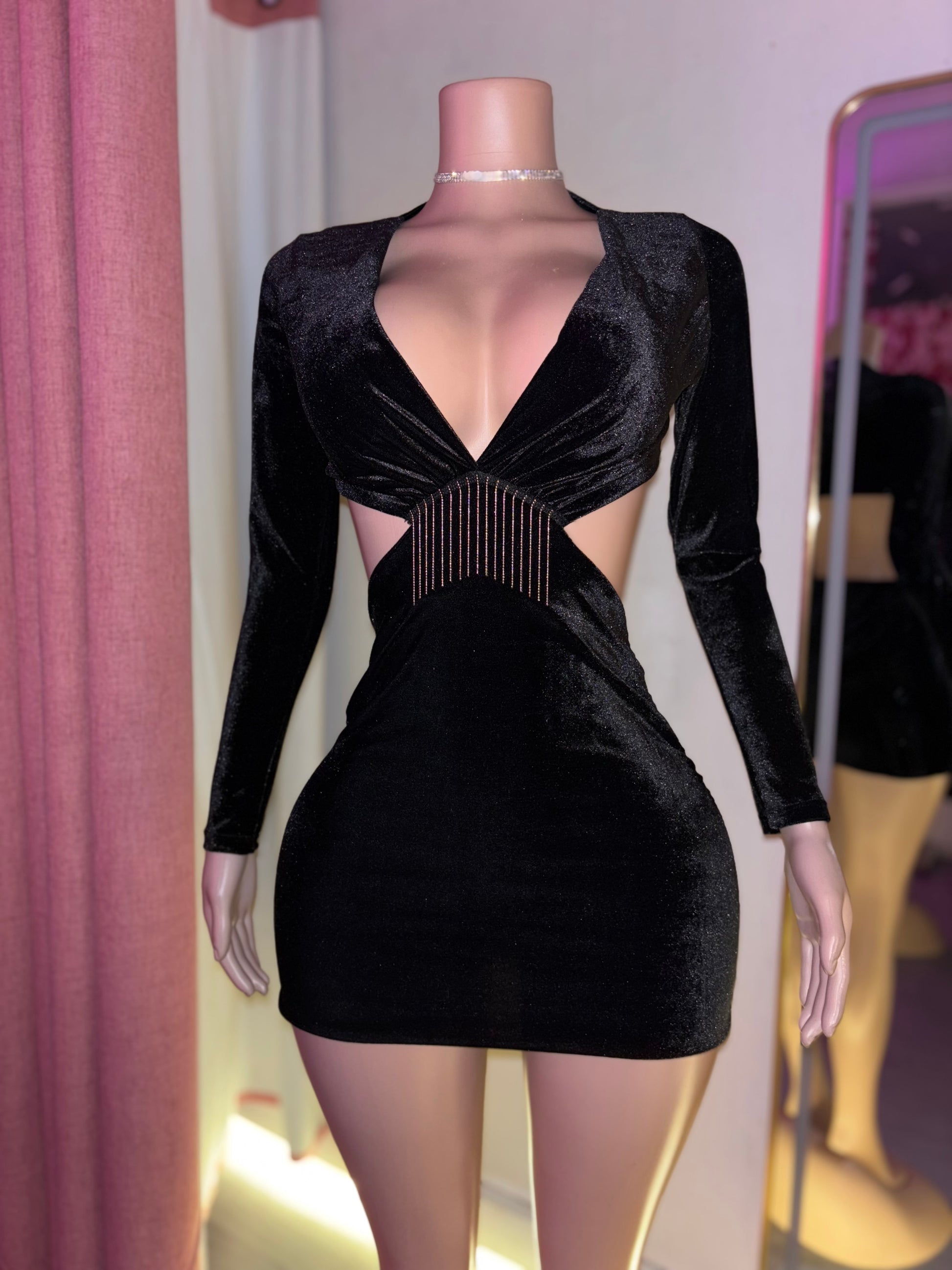 Vestido terciopelo escote