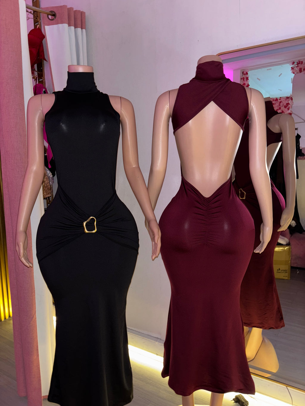 Vestido largo hebilla sin mangas