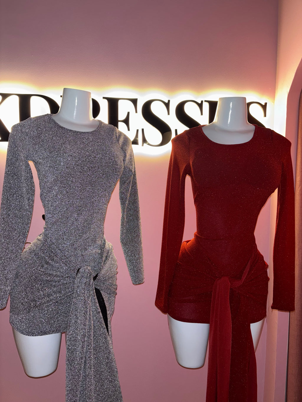 Manga larga drapeado shiny