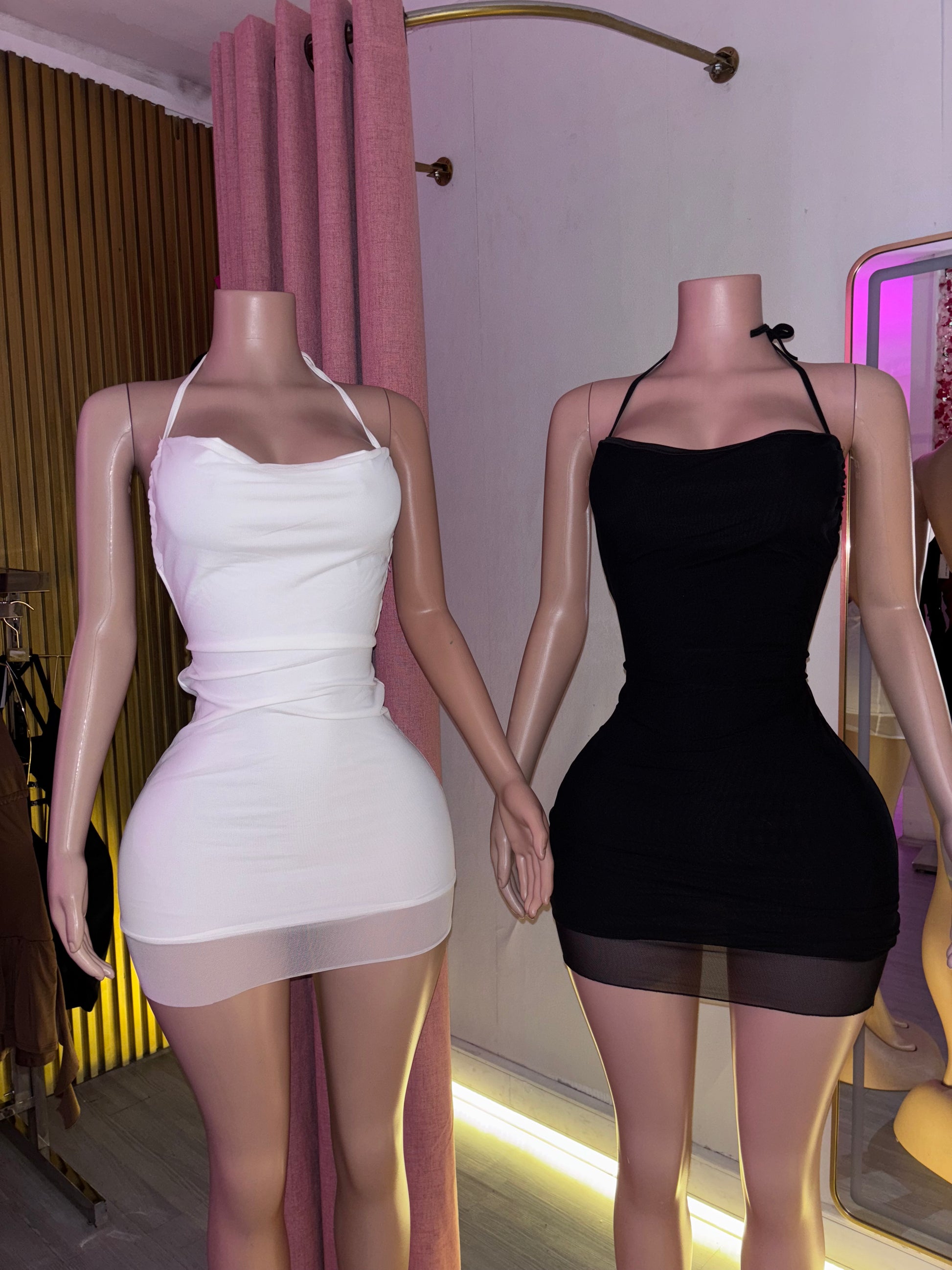 Vestido espalda cruzada push up