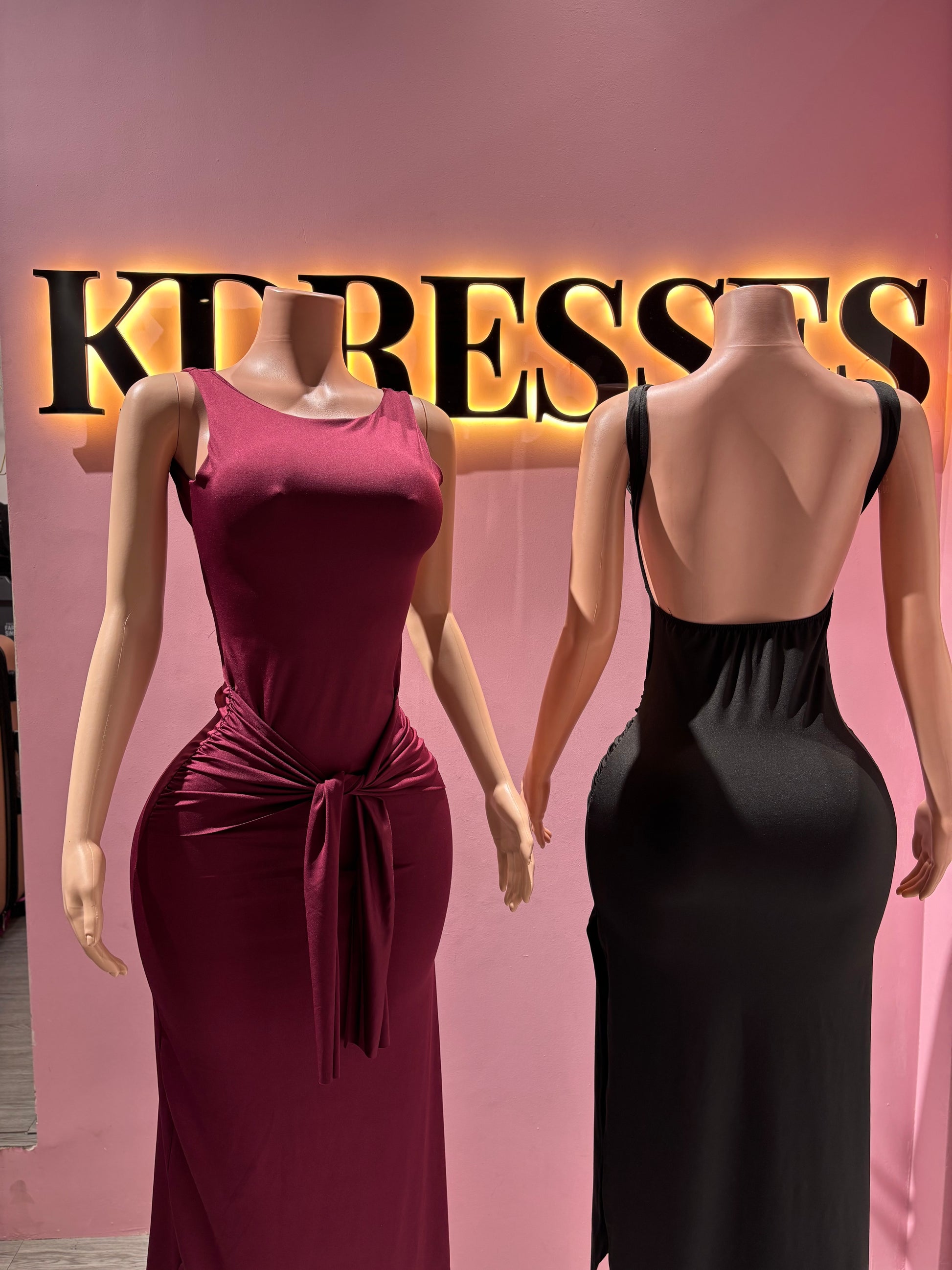 Vestido drapeado largo