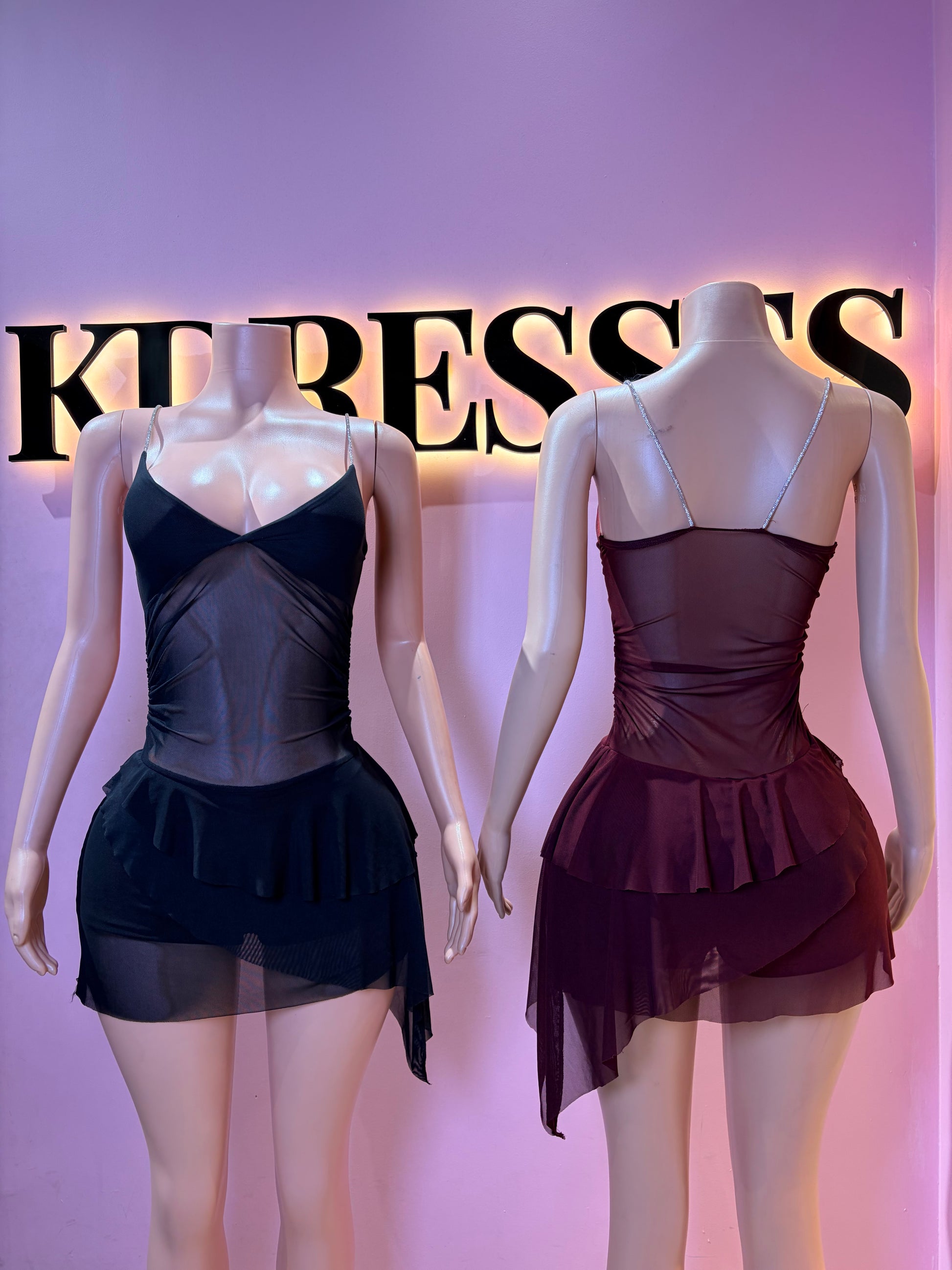 Vestido short transparencia