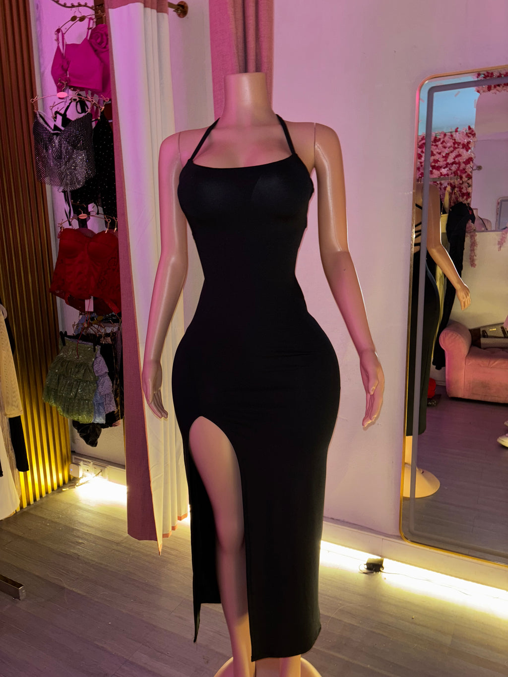 Vestido largo push up abertura