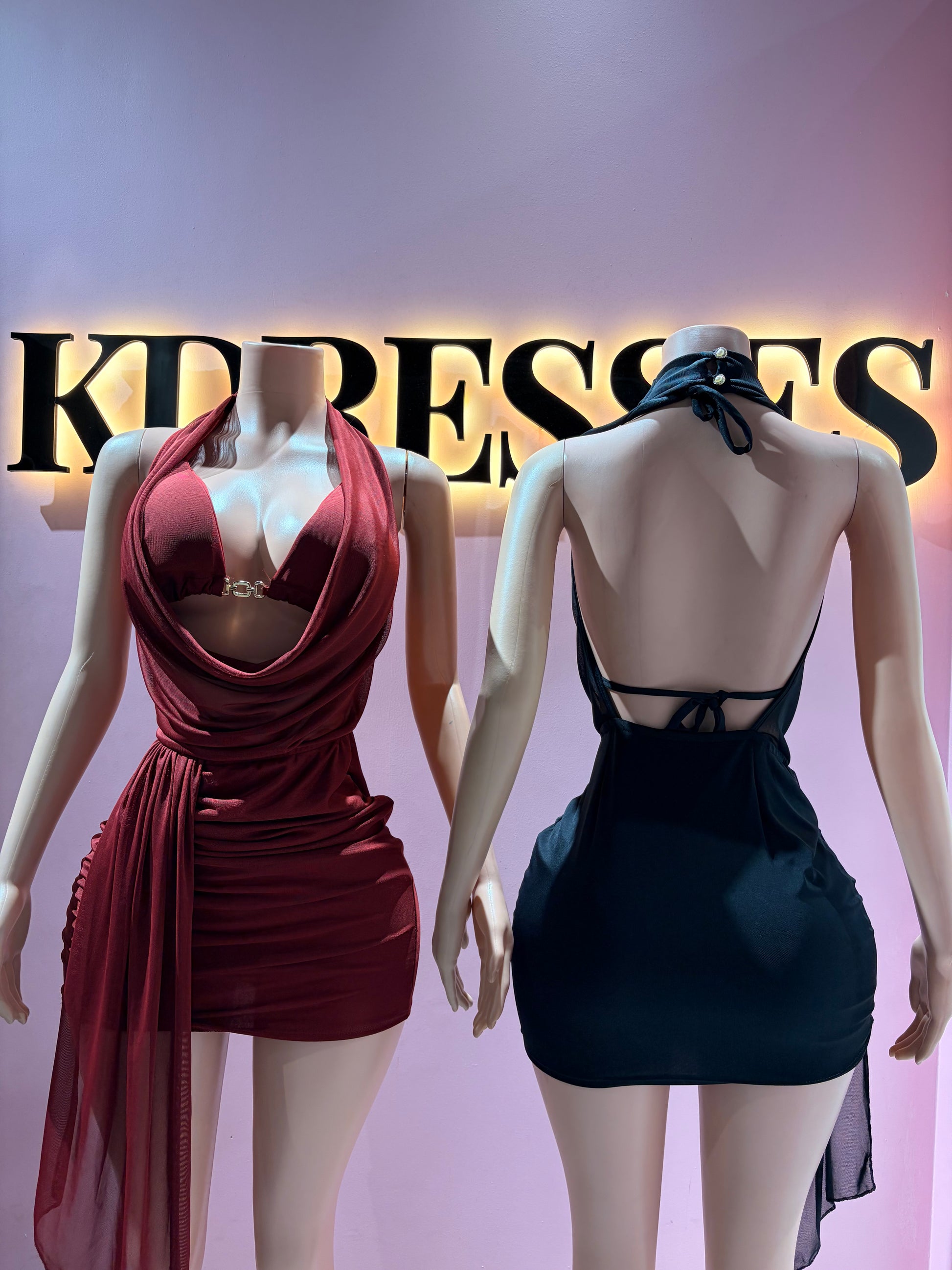 Vestido bikini drapeado transparencia