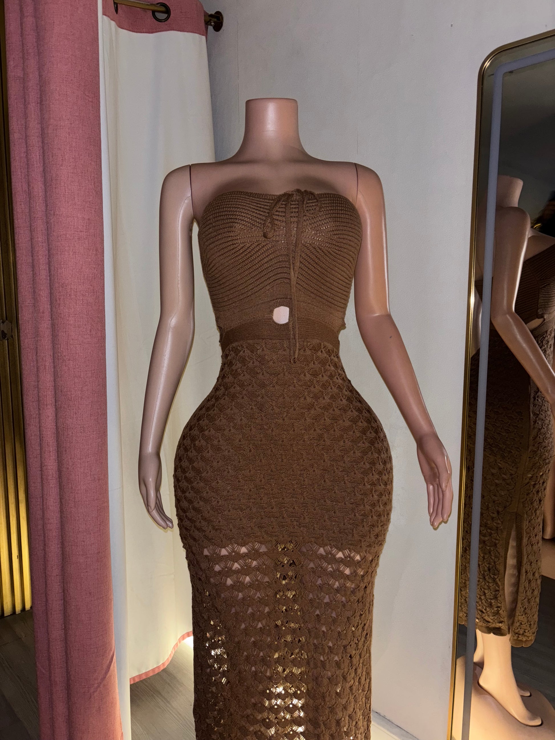 Tejido largo strapless