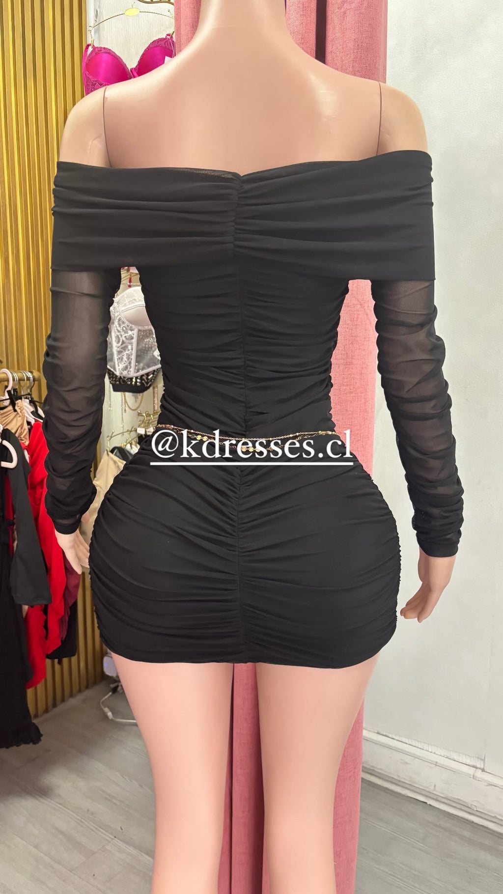 Vestido manga larga push up