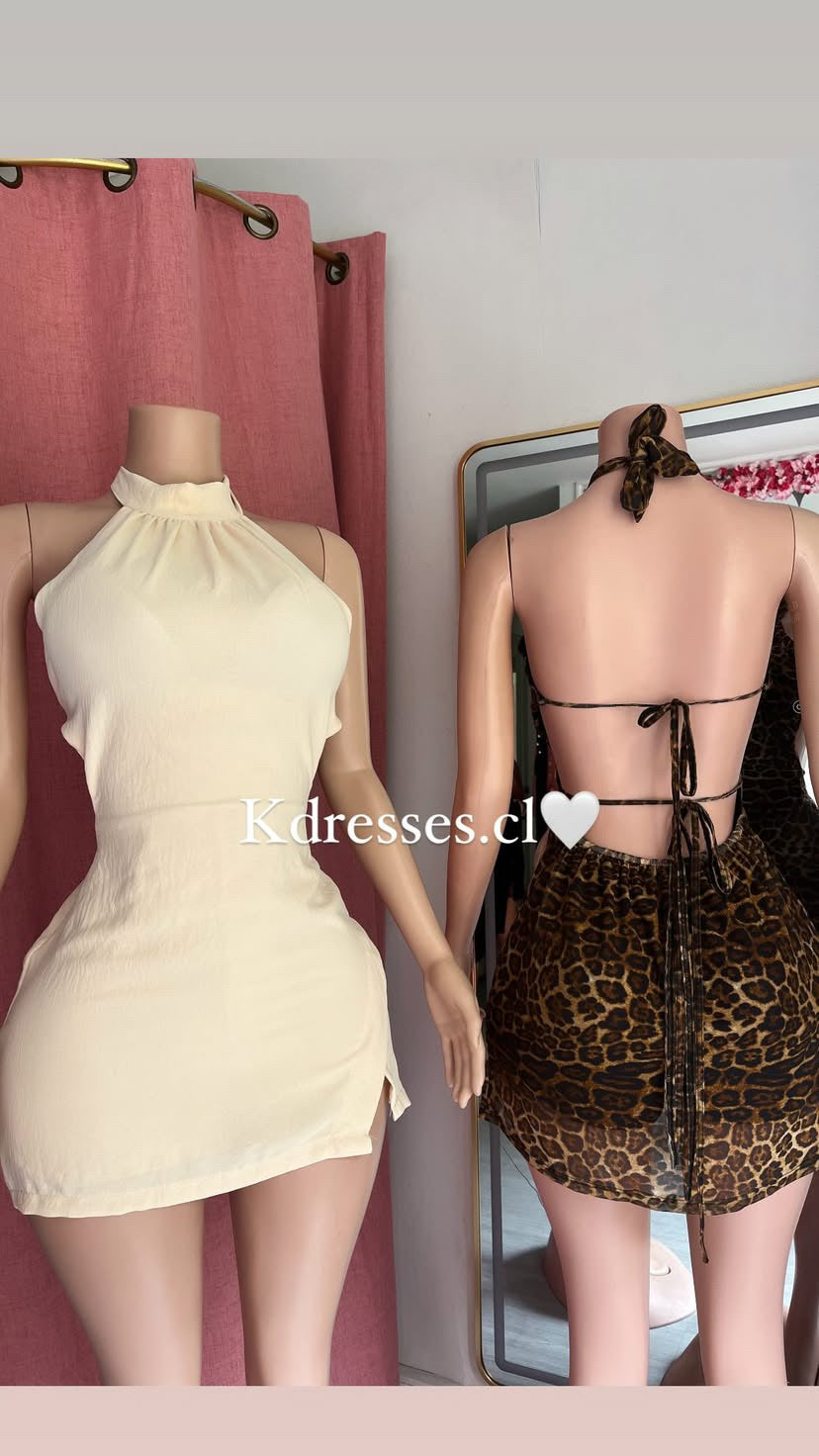 Vestido cuello lino