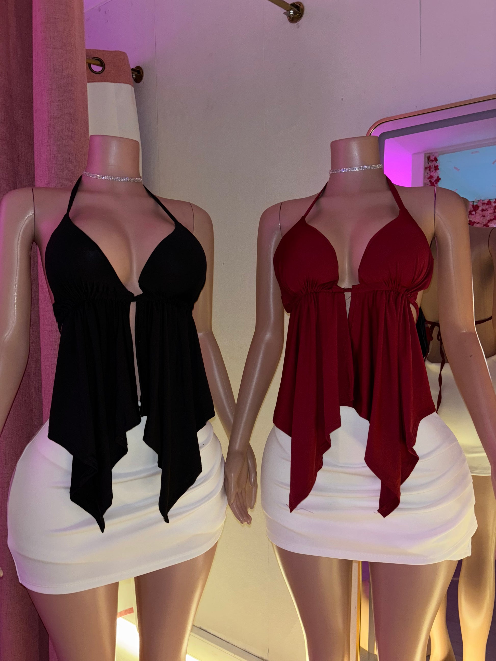 Top escote flecos