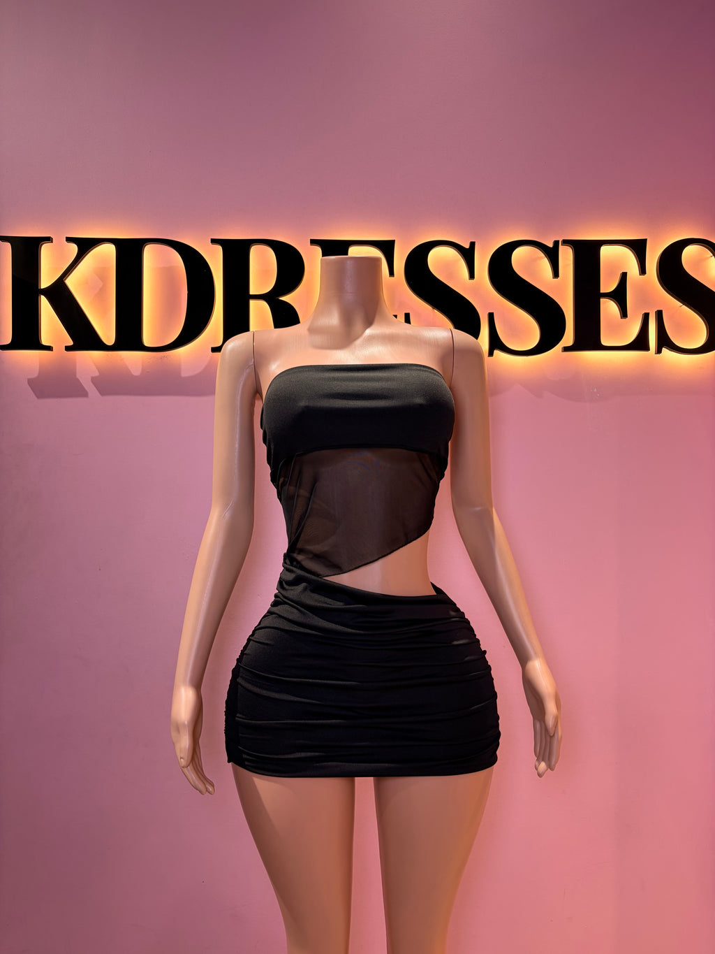 Vestido Strapless transparencia