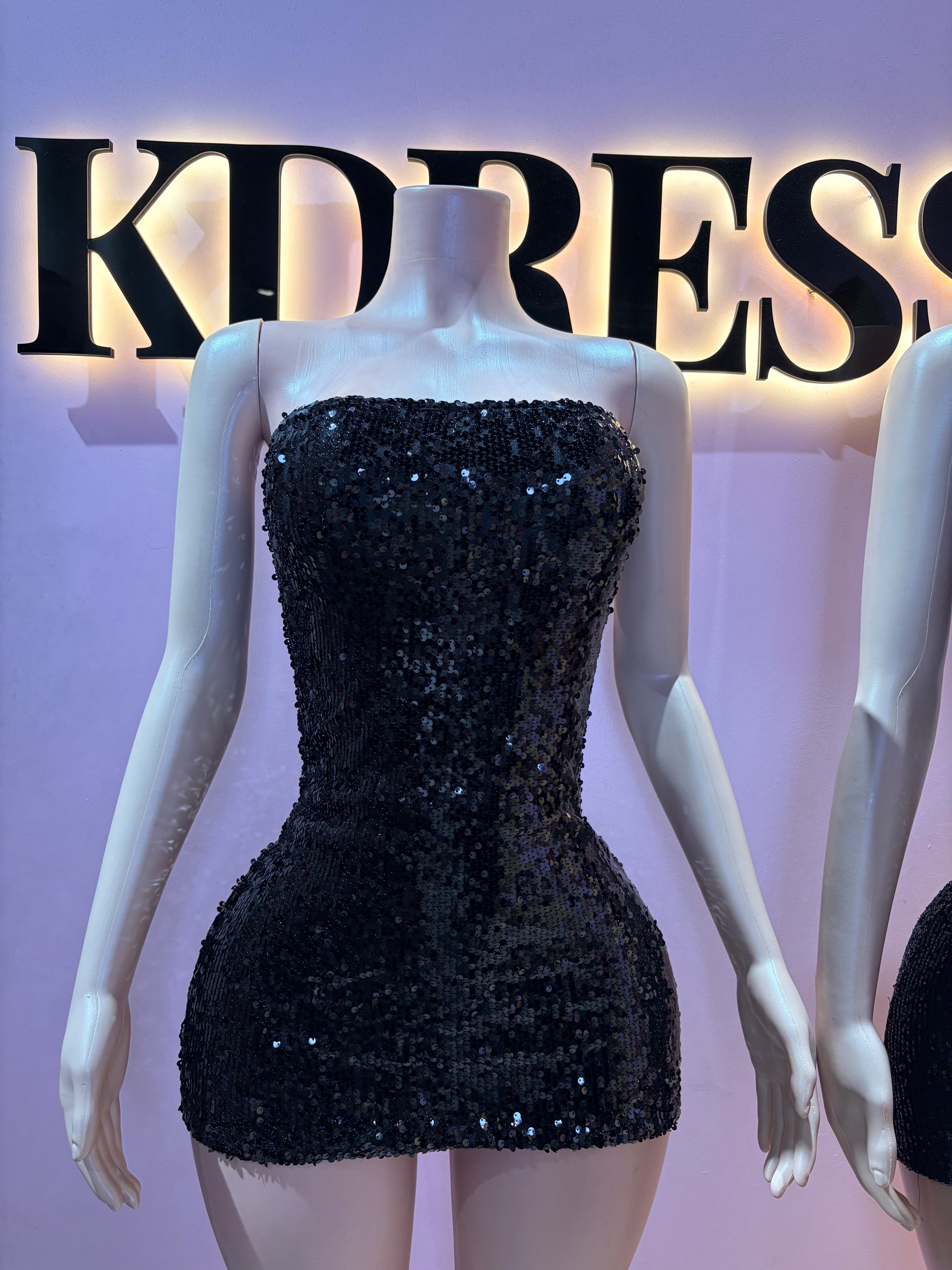 Mini dress Strapless lentejuelas🖤