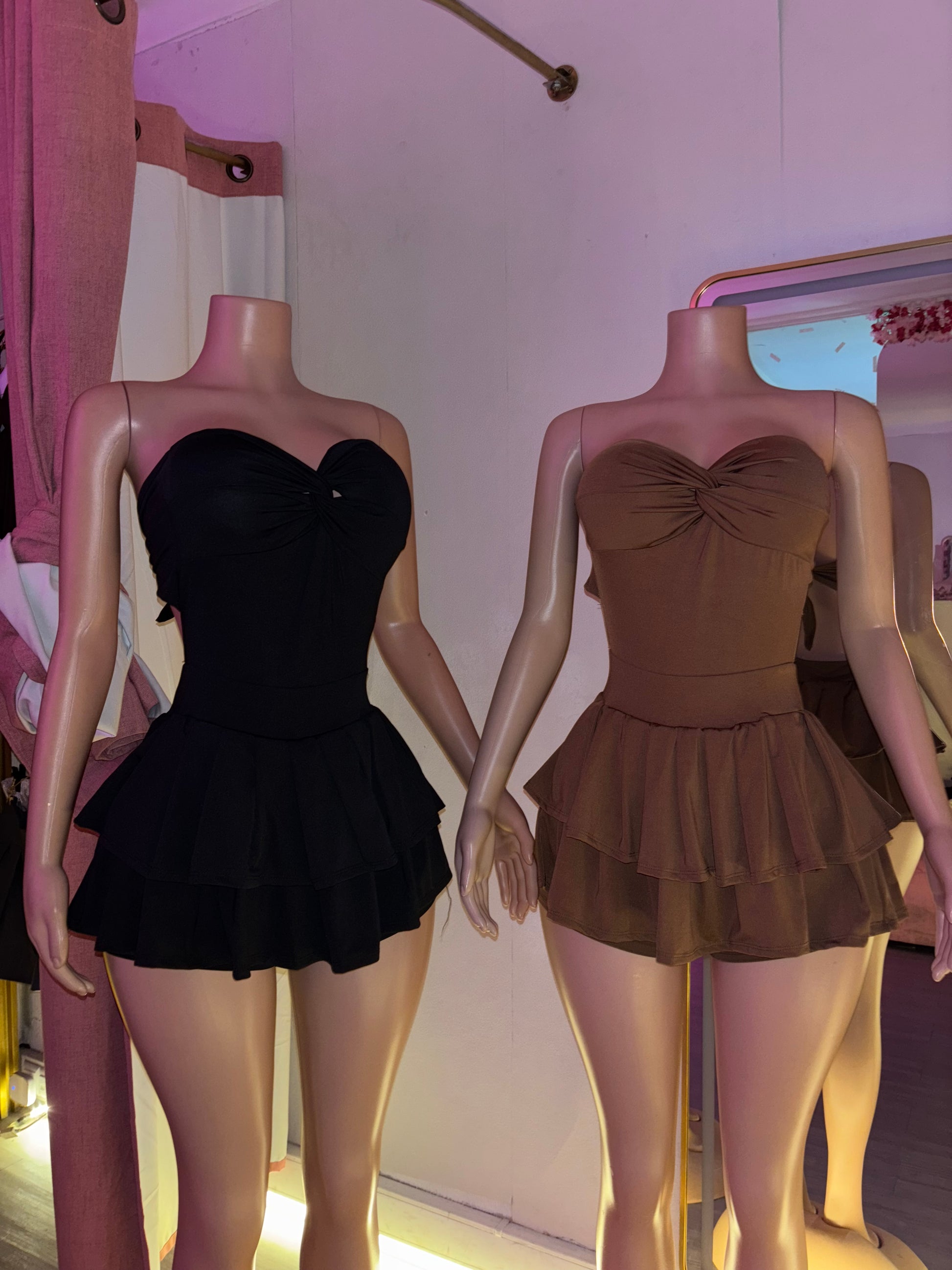 Vestido copa vuelitos short