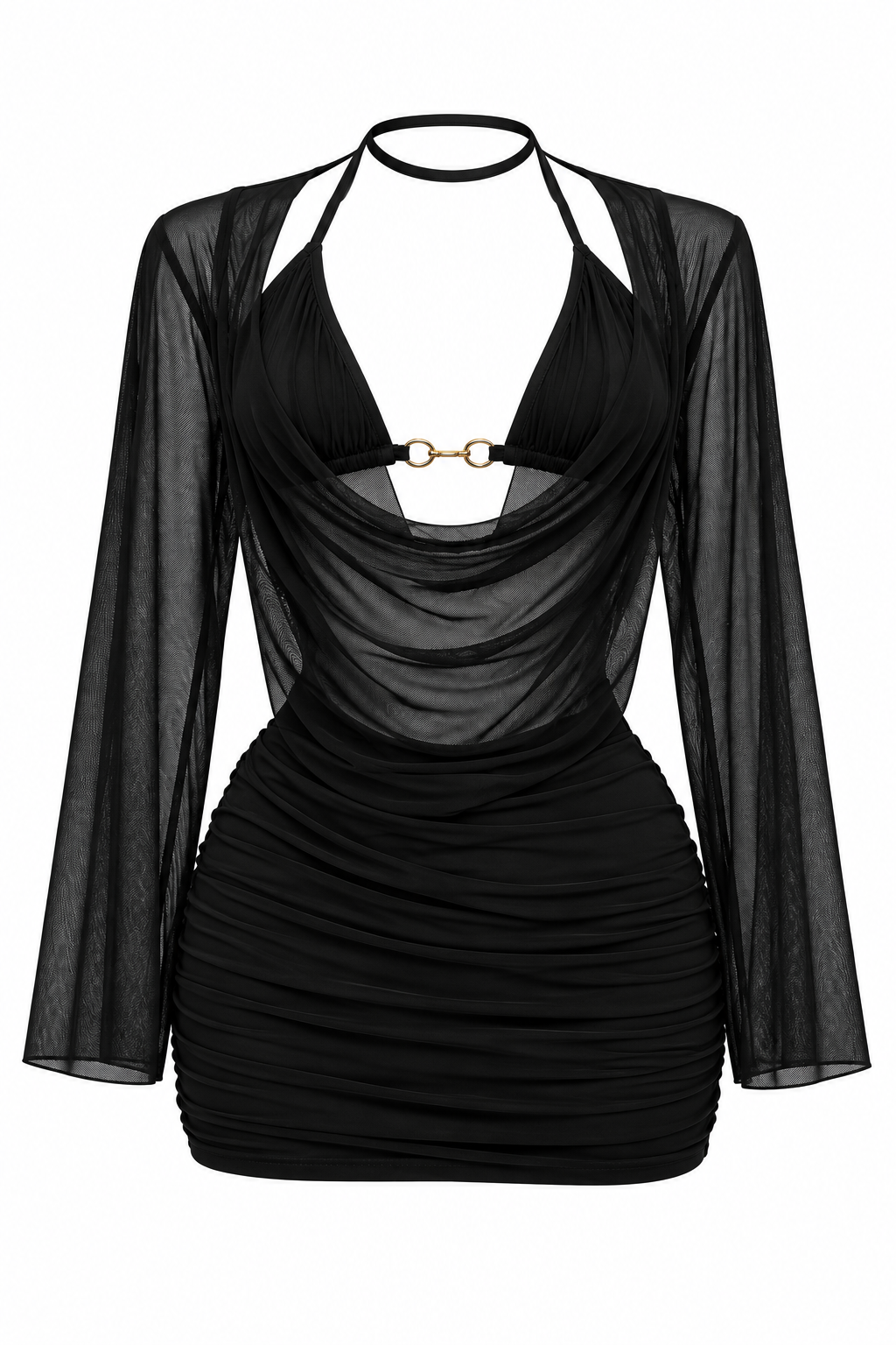 Vestido escote bikini manga larga