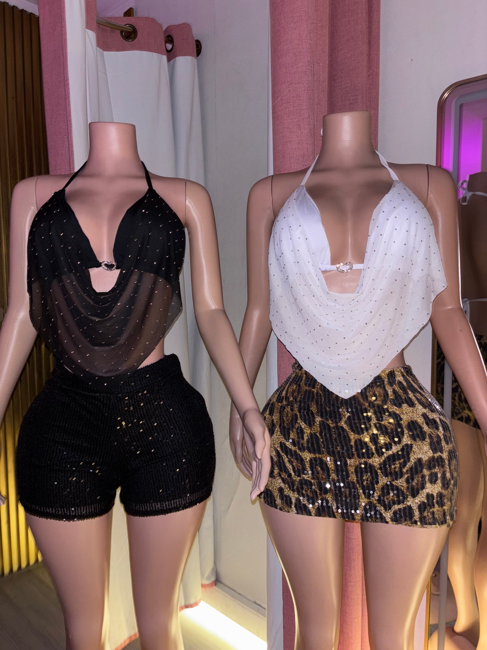 Top bikini drapeado brillos