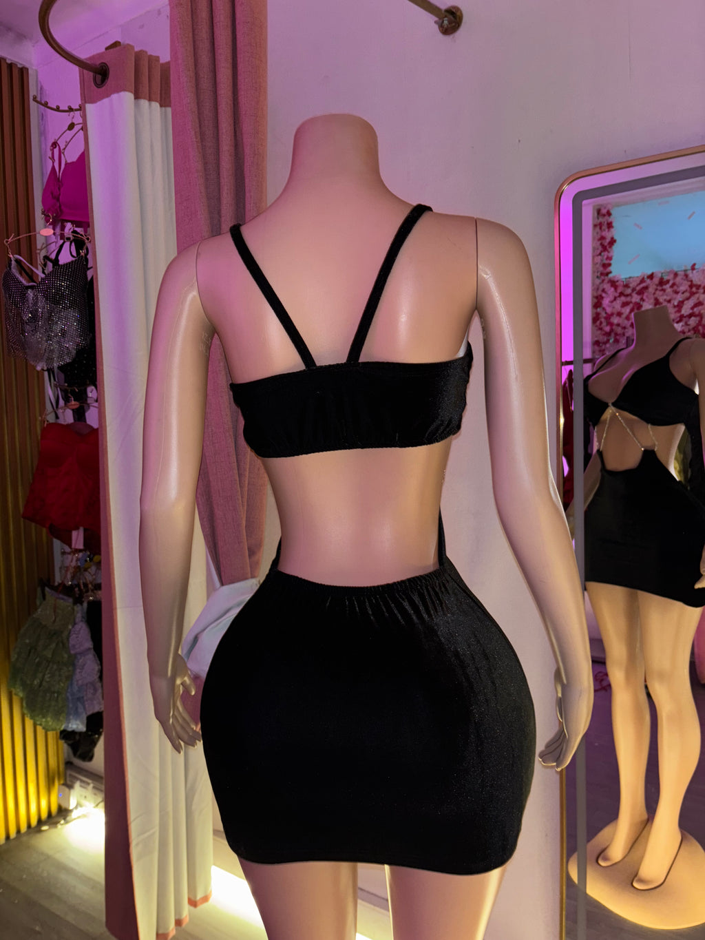 Vestido terciopelo amarra brillante