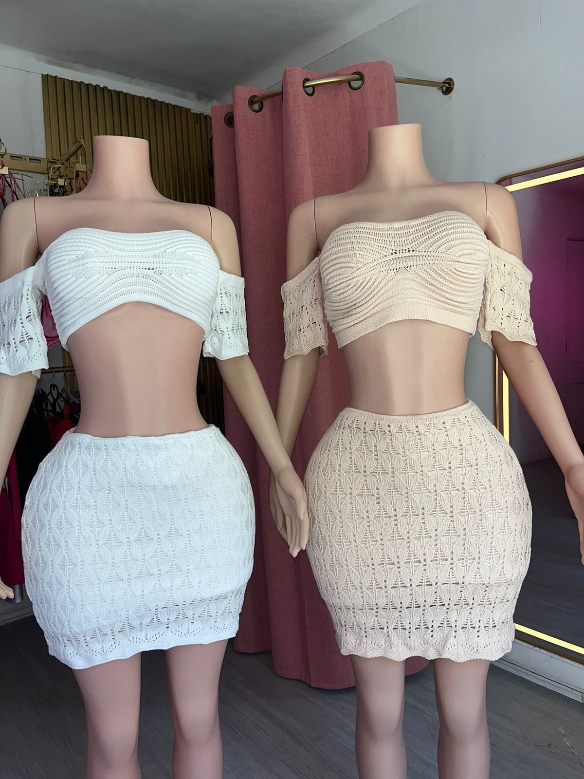 conjunto tejido con mangas