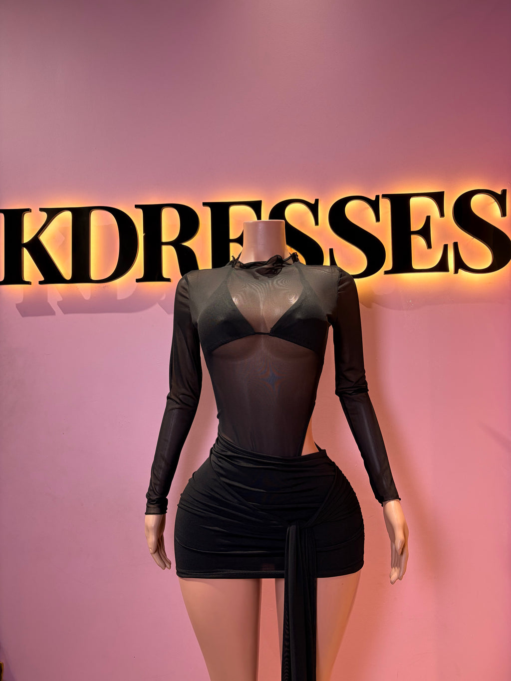 Vestido body transparencia