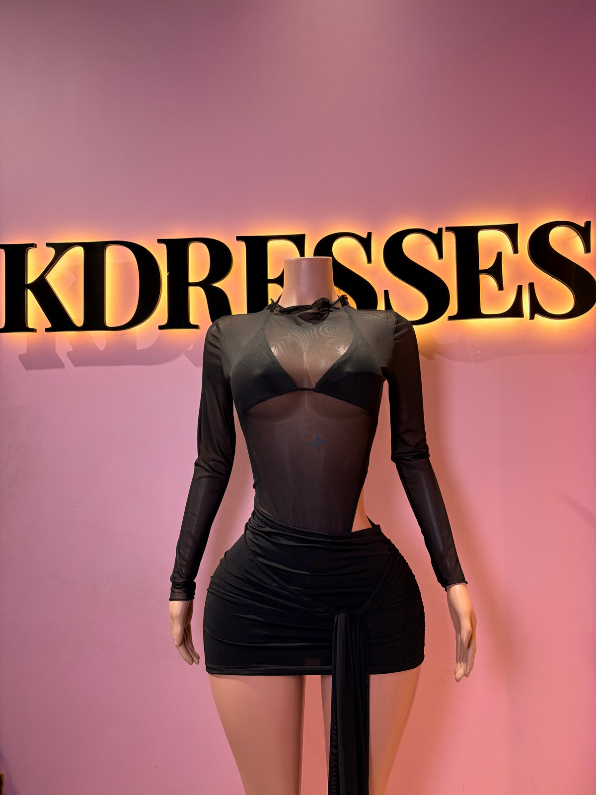 Vestido body transparencia