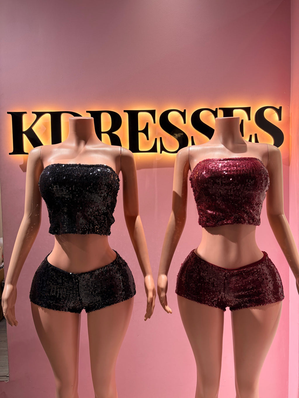 Top Strapless lentejuelas