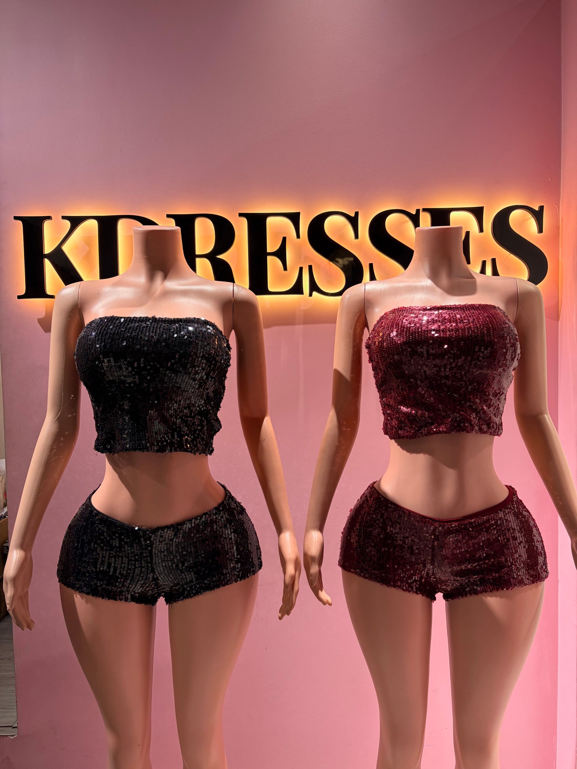 Top Strapless lentejuelas