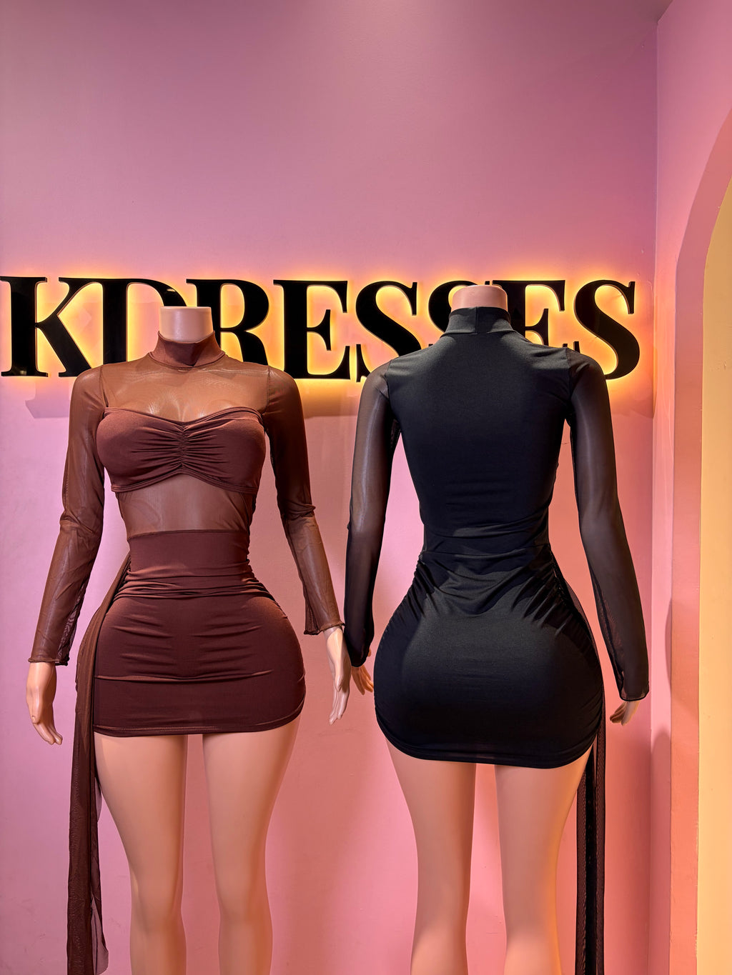 Vestido transparencia lazo