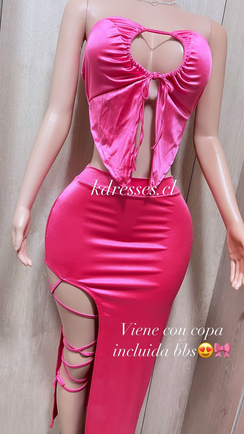 conjunto de satin largo