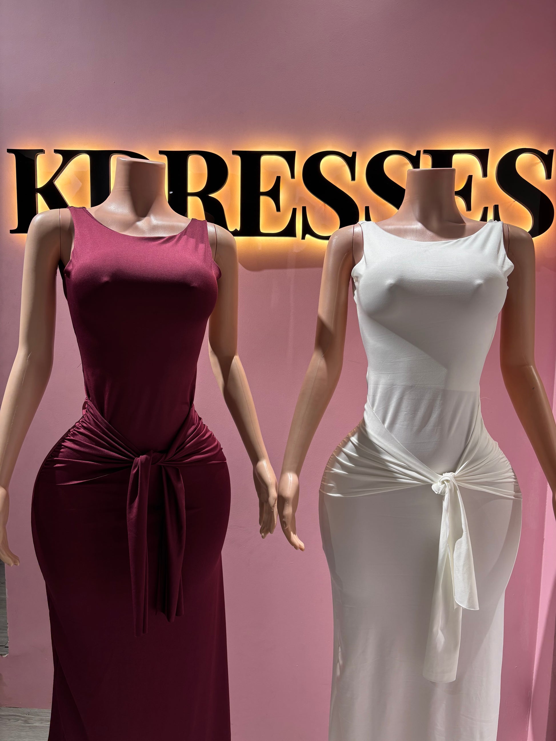 Vestido drapeado largo