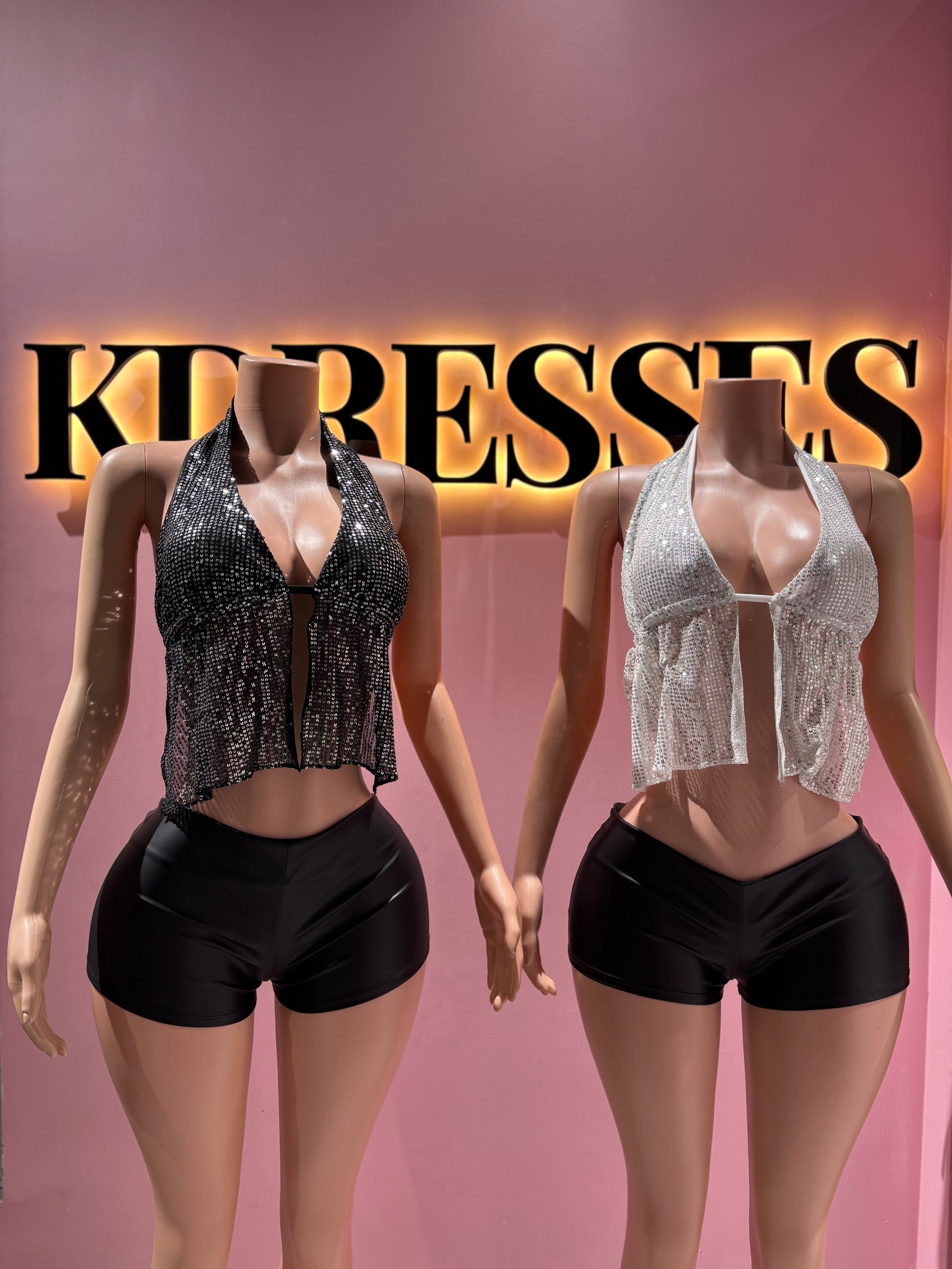 Top lentejuelas flecos