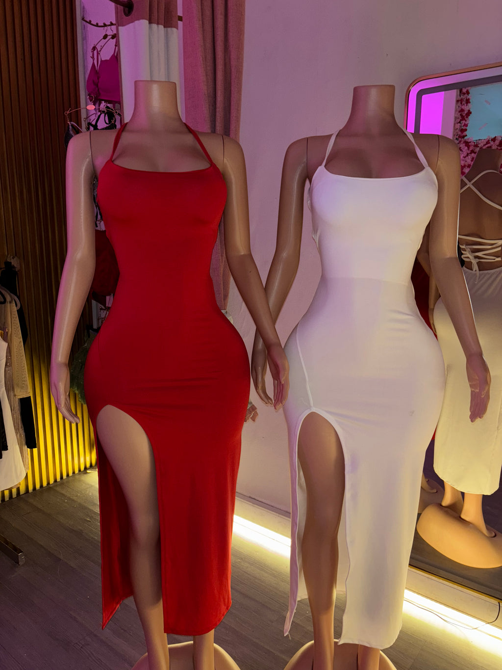 Vestido largo push up abertura