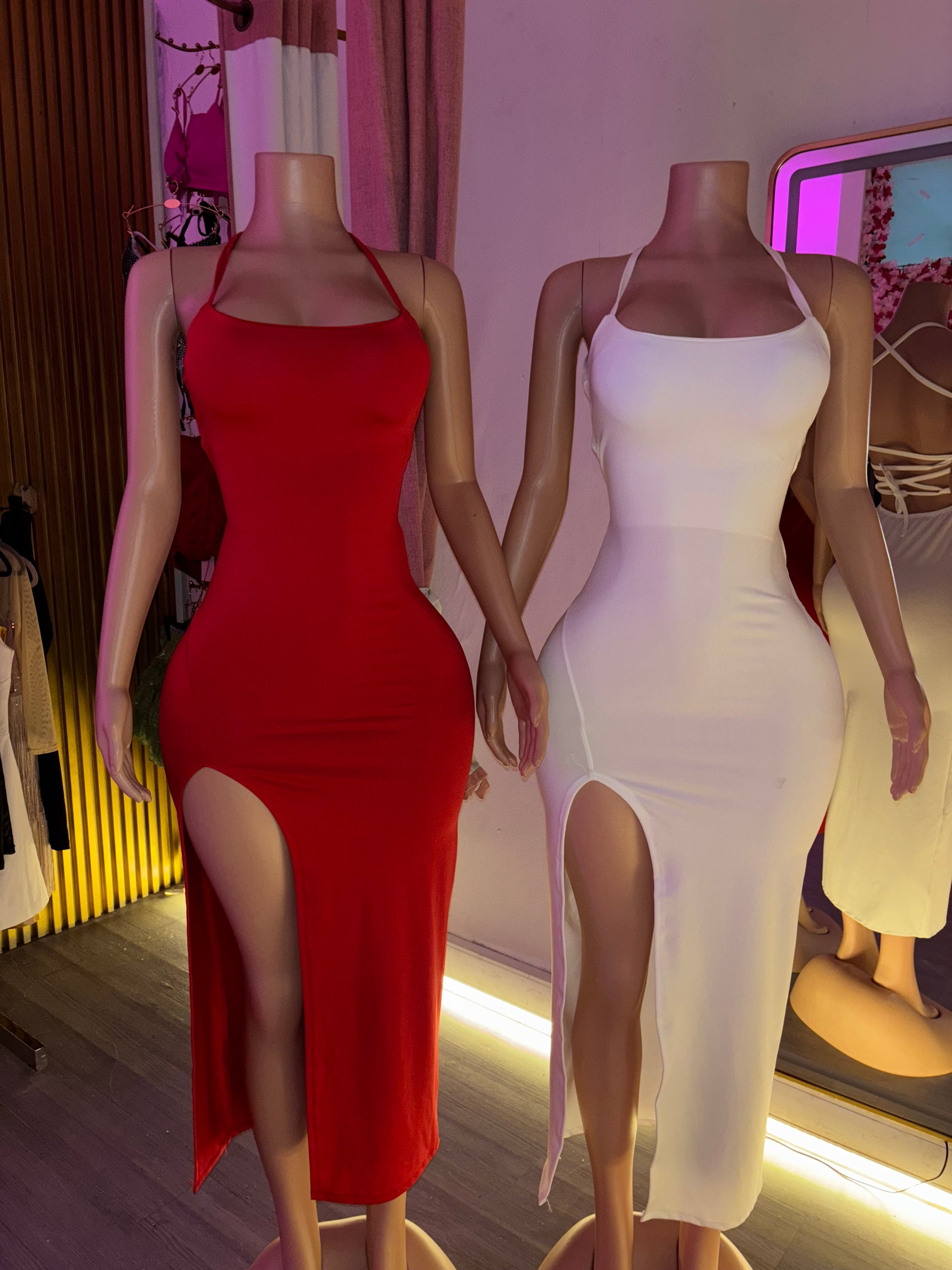 Vestido largo push up abertura