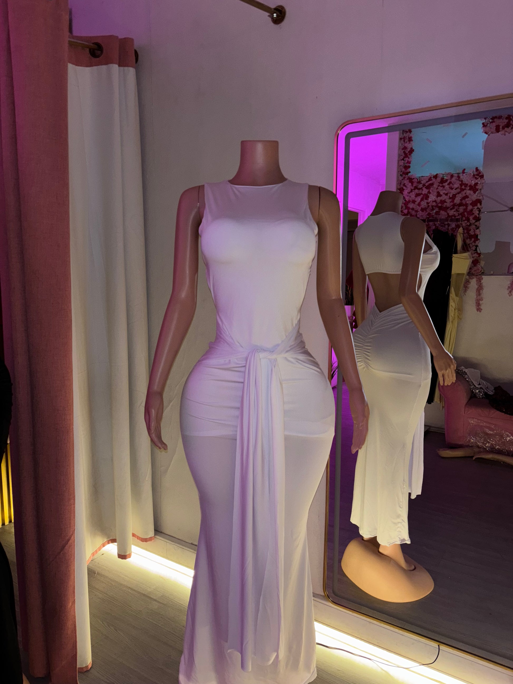 Vestido largo drapeado