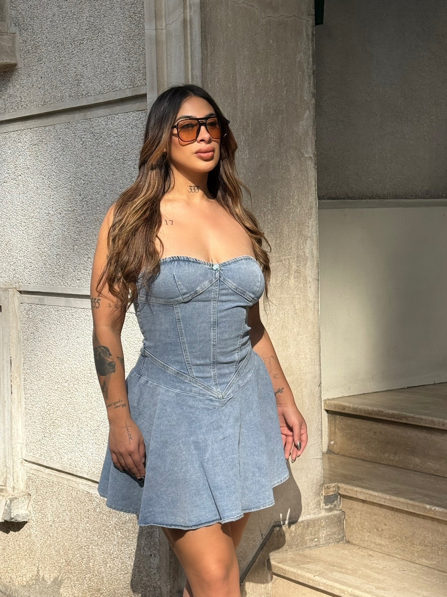Princess Denim Mini Dress