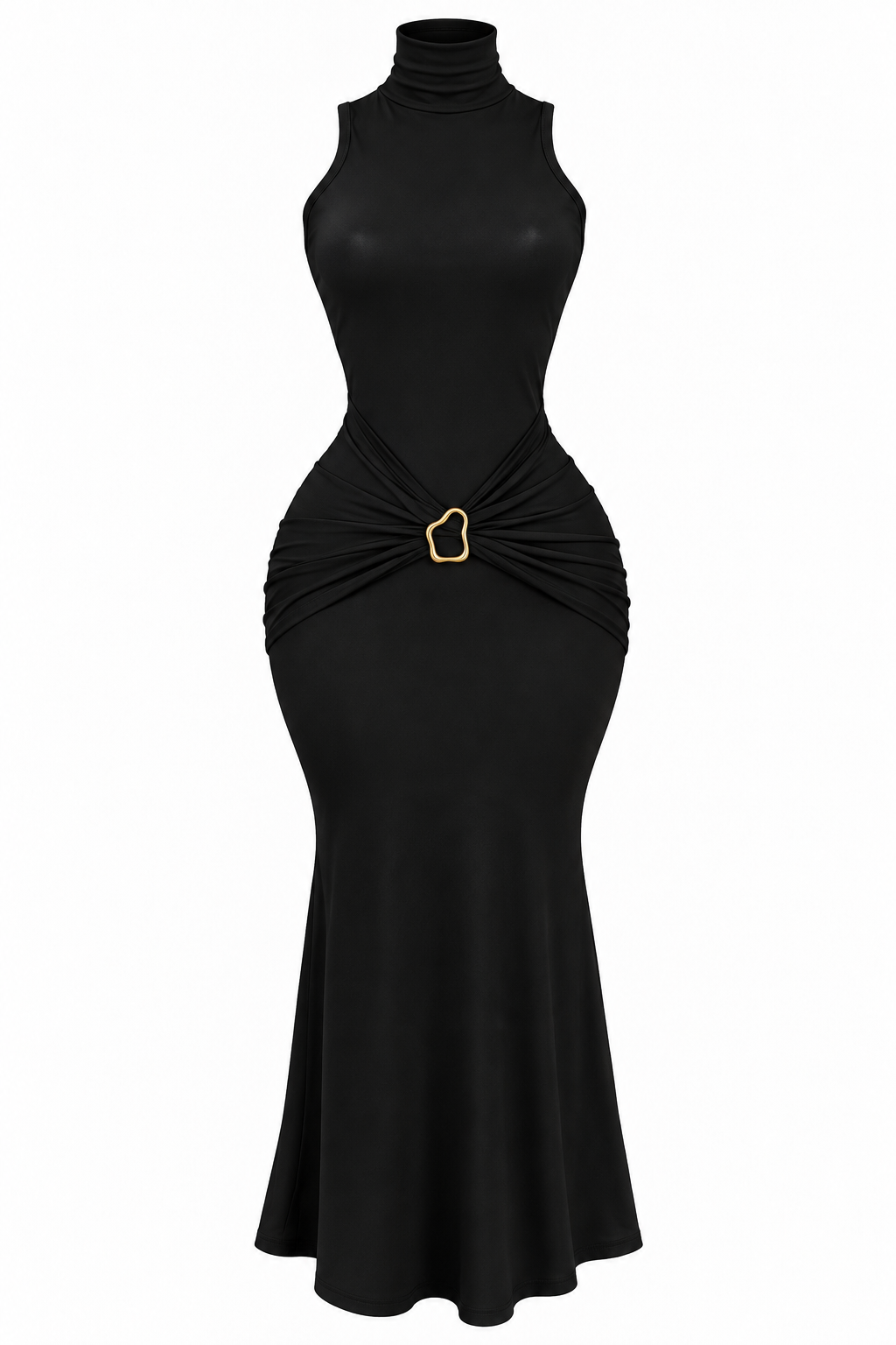 Vestido largo hebilla sin mangas