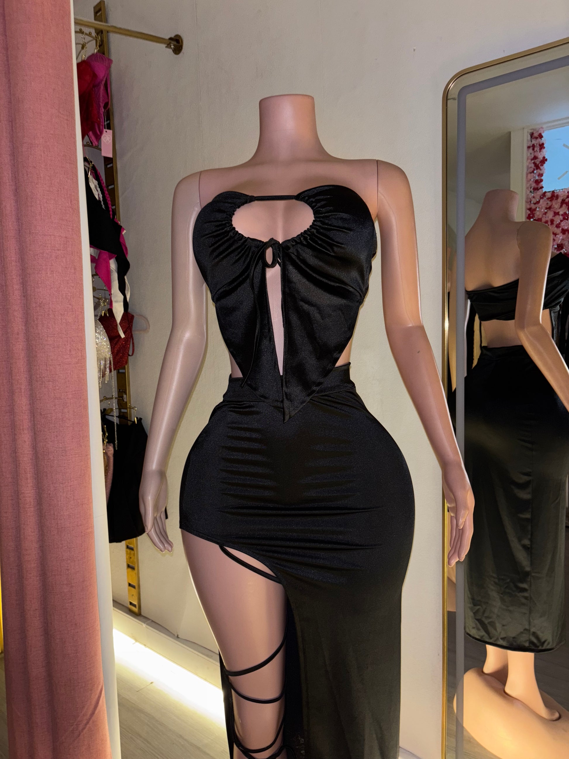 conjunto de satin largo