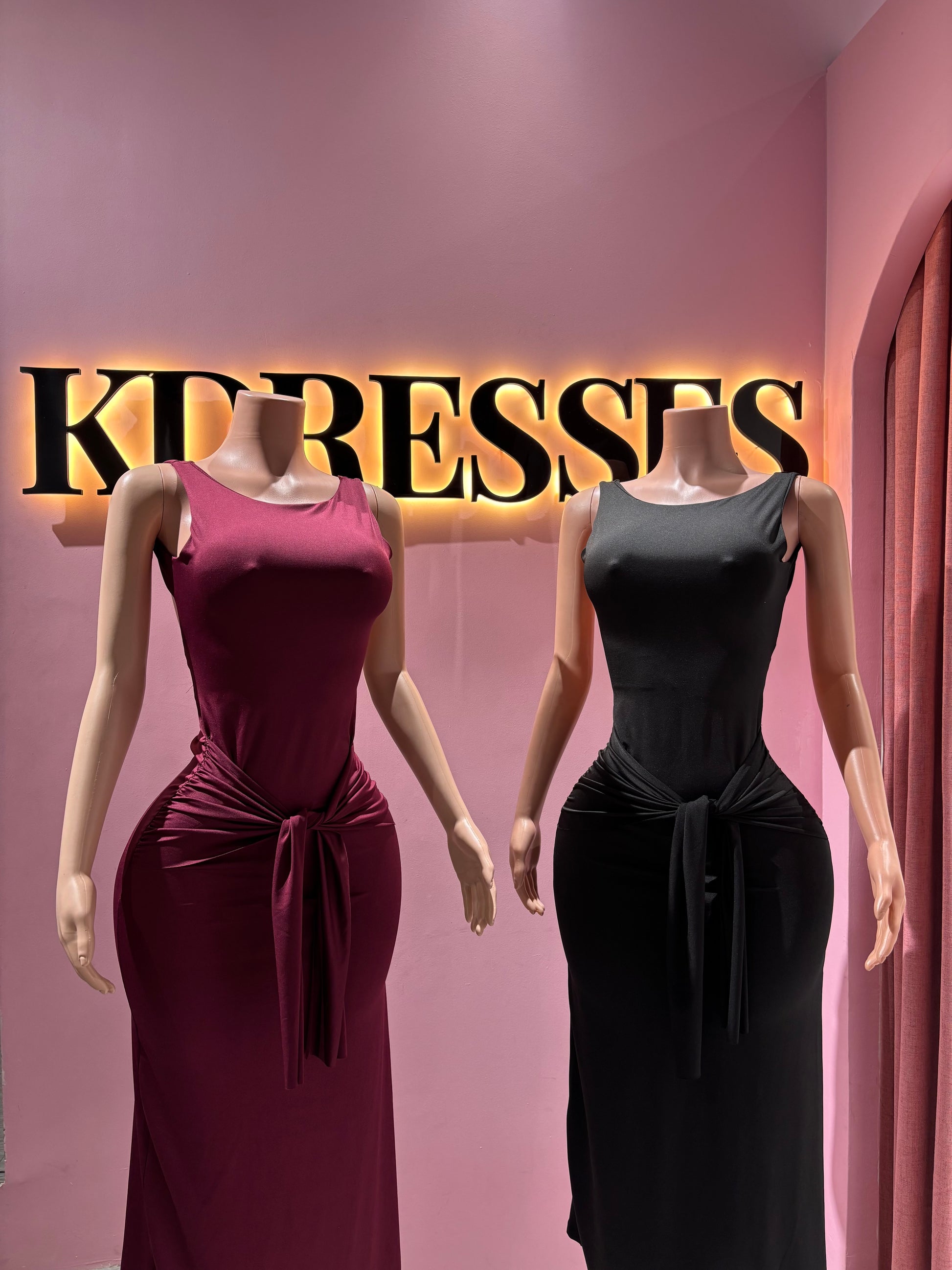 Vestido drapeado largo