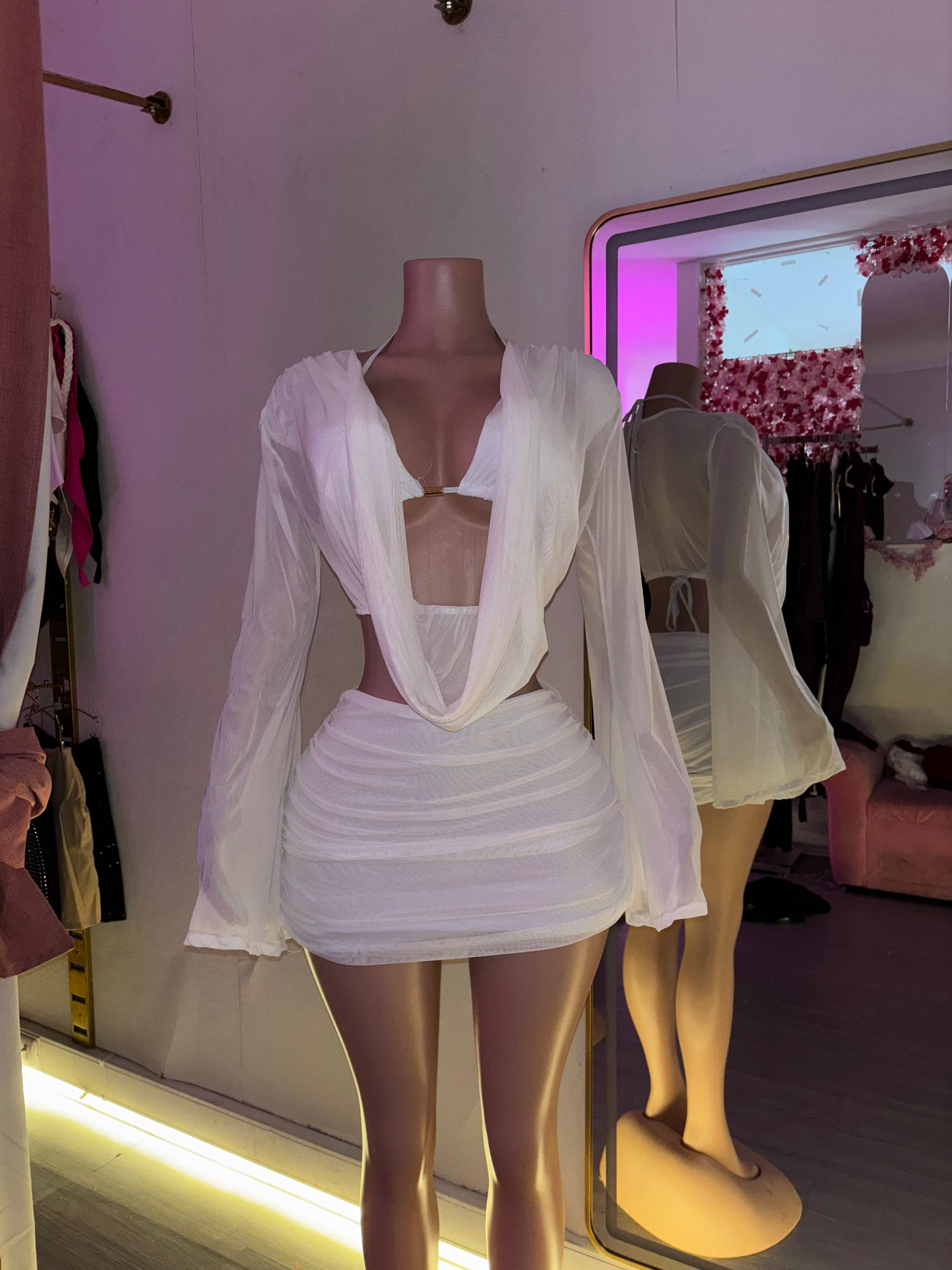 Conjunto bikini transparencia drapeado