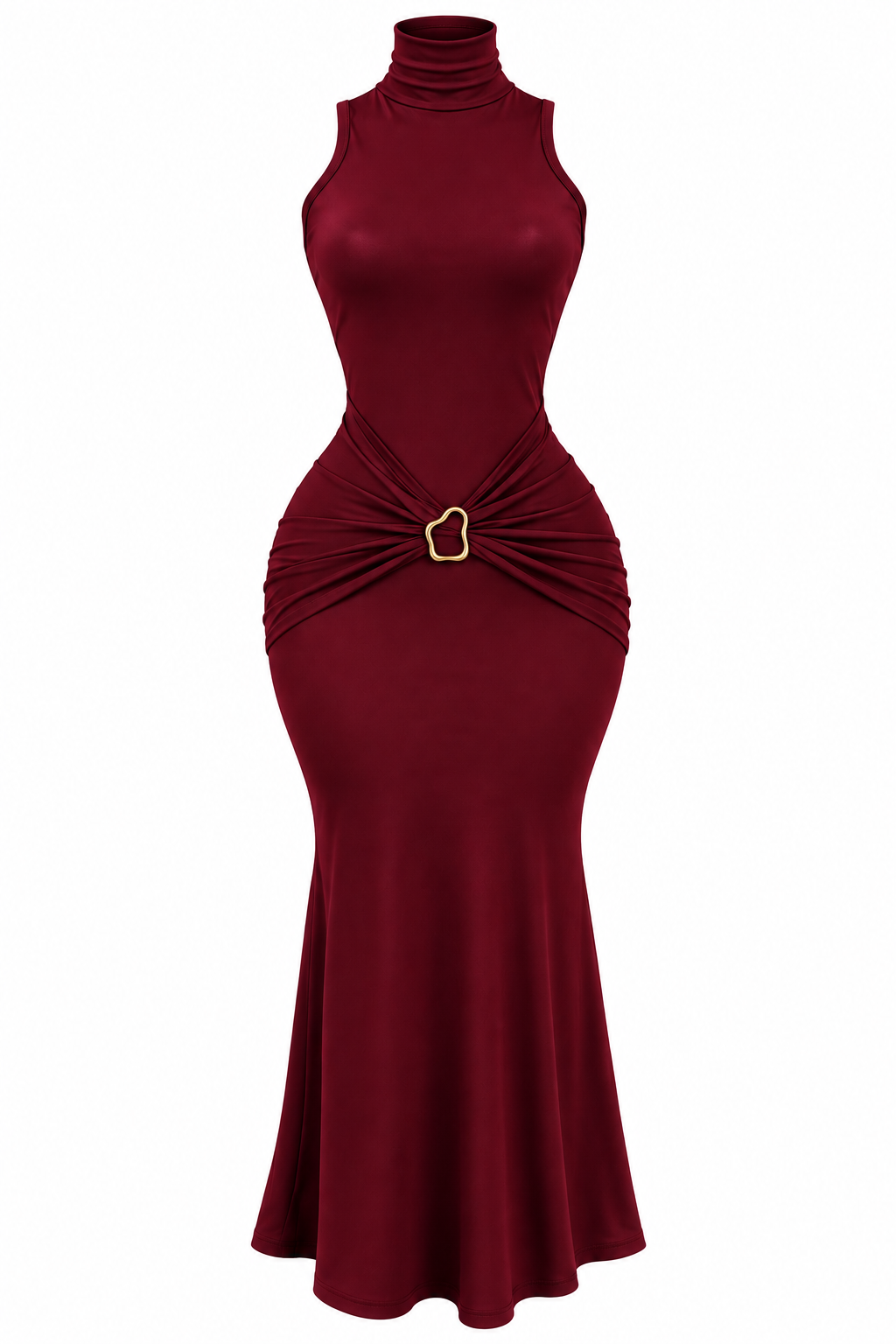 Vestido largo hebilla sin mangas