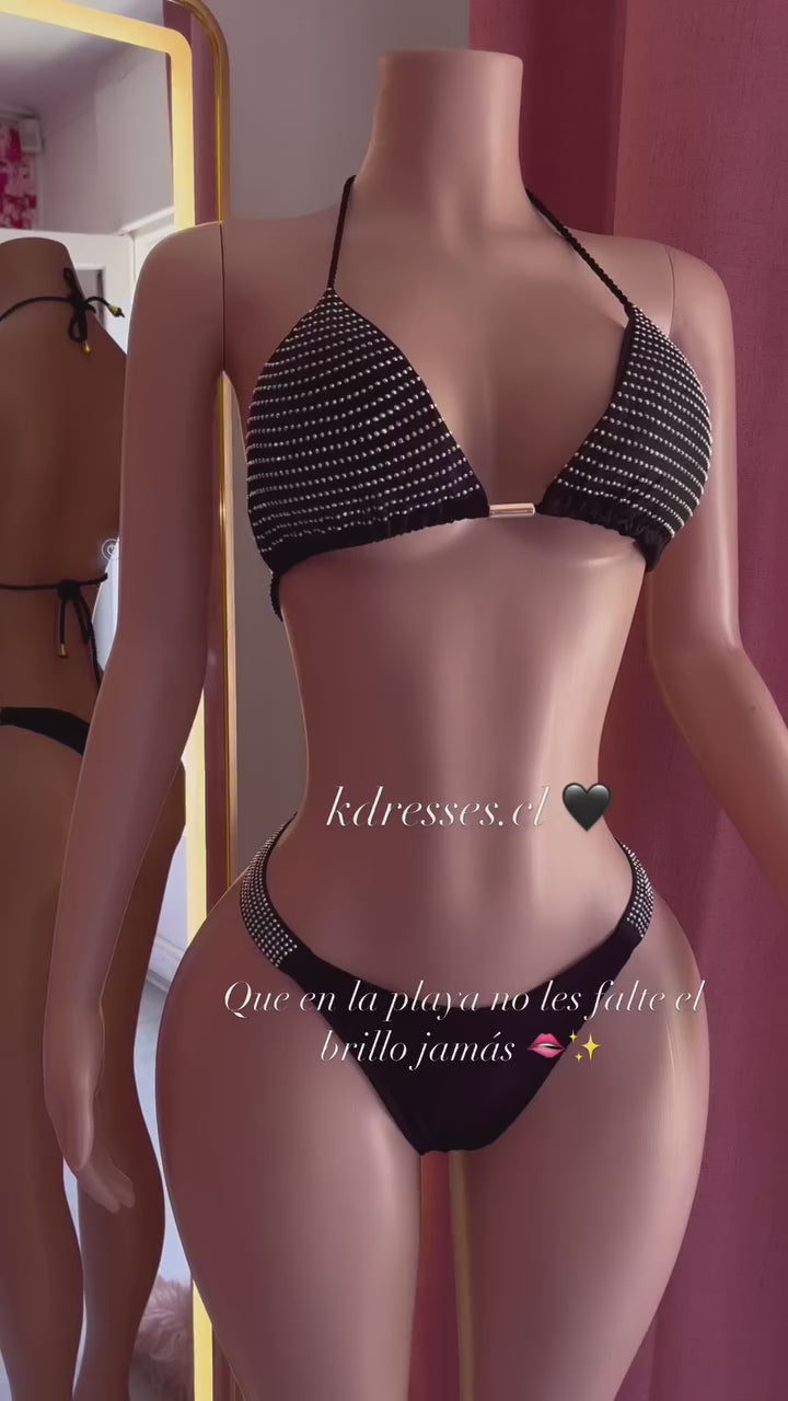 Bikini brillante efecto push up