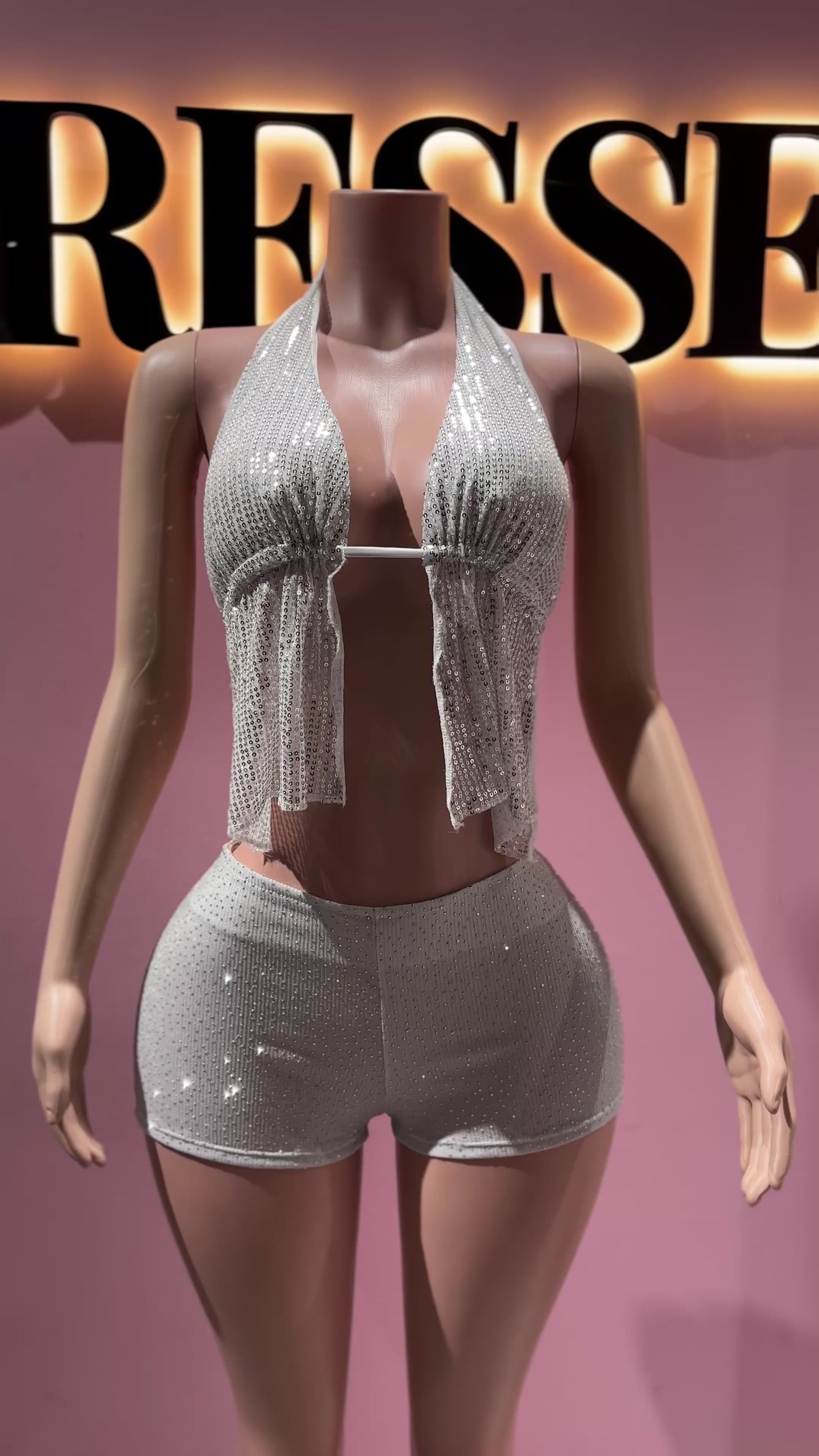 Mini short brillante white