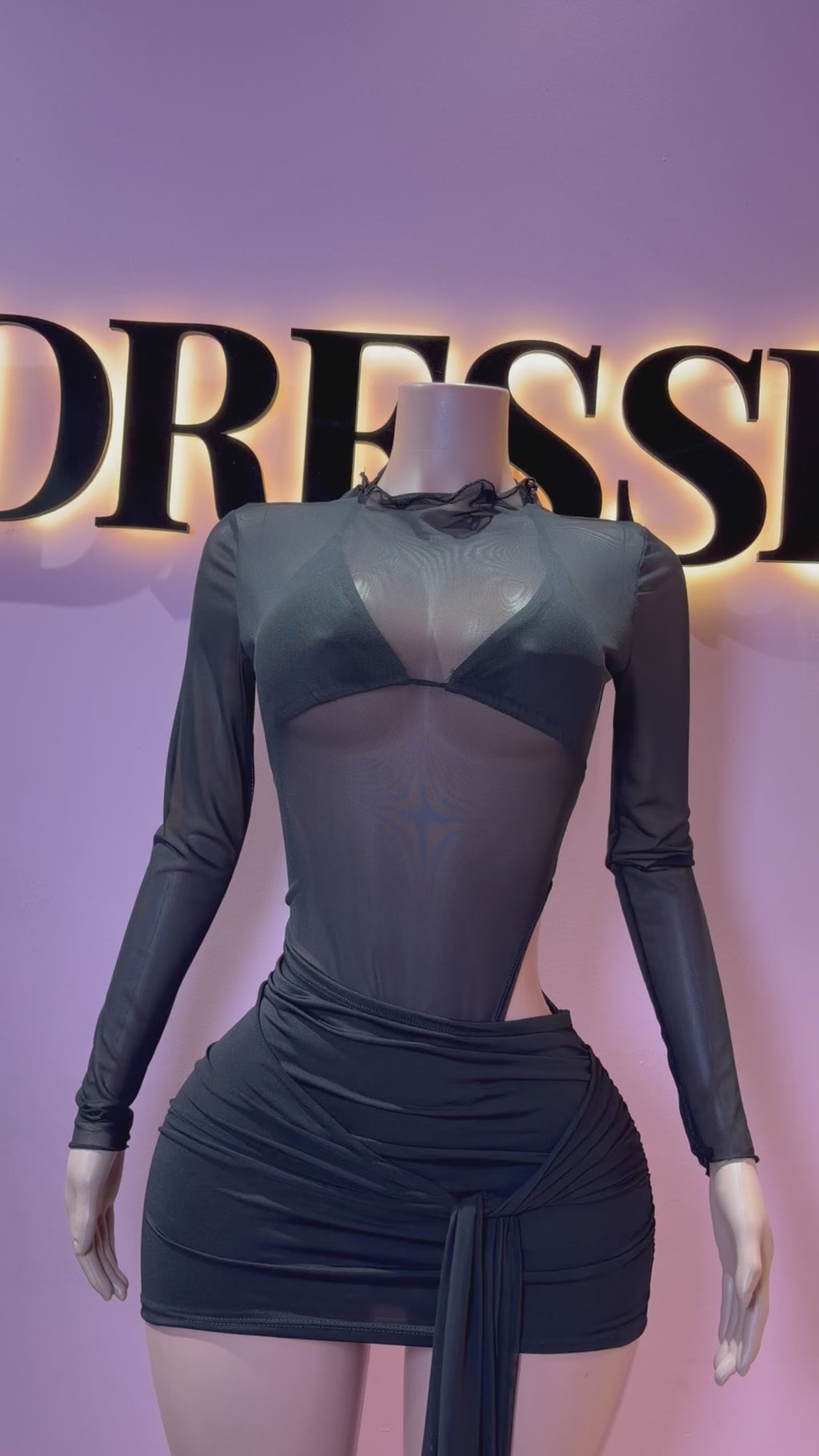 Vestido body transparencia