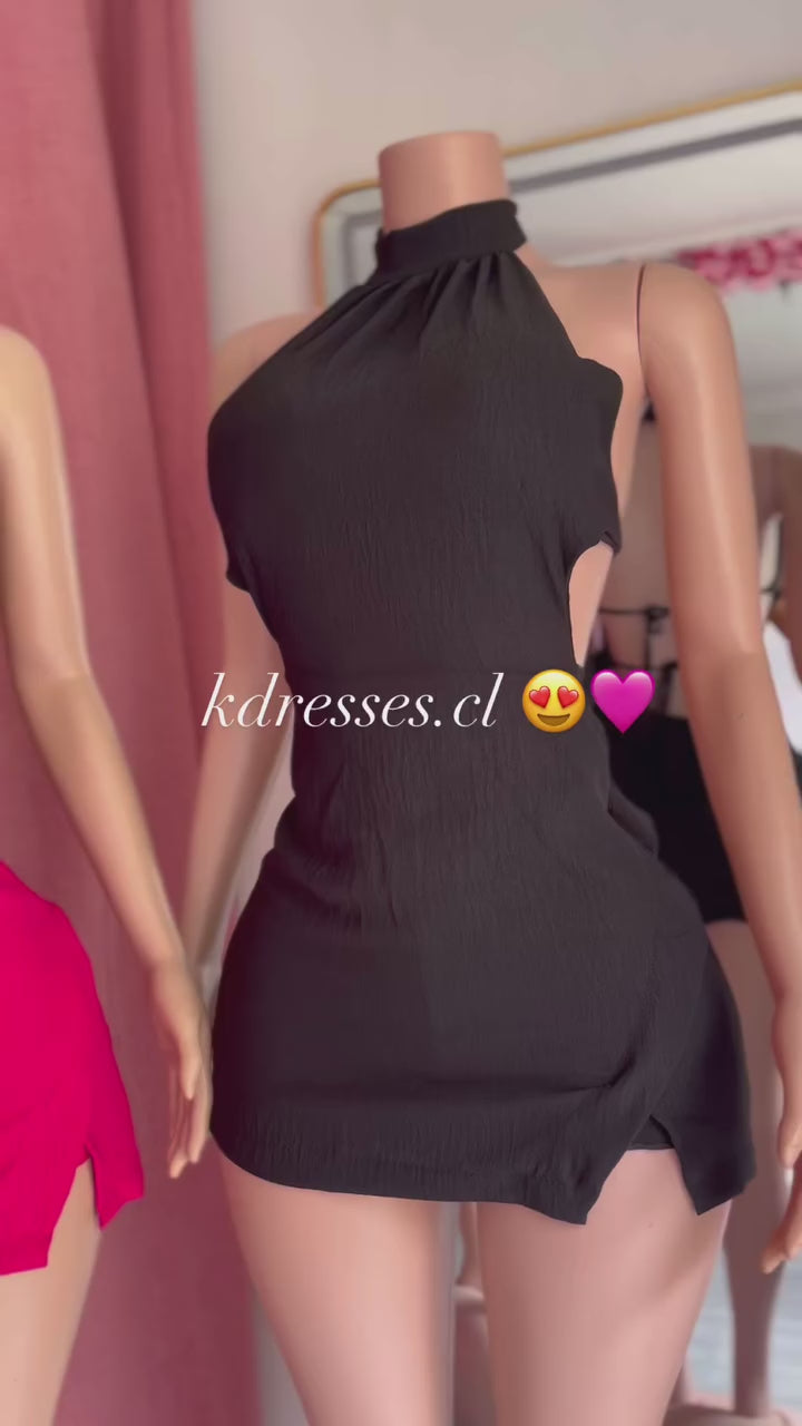 Vestido cuello lino