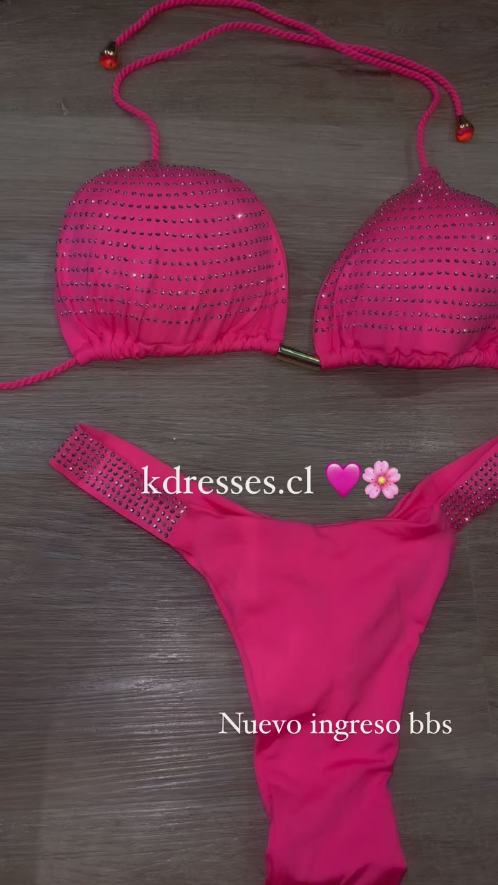 Bikini brillante efecto push up