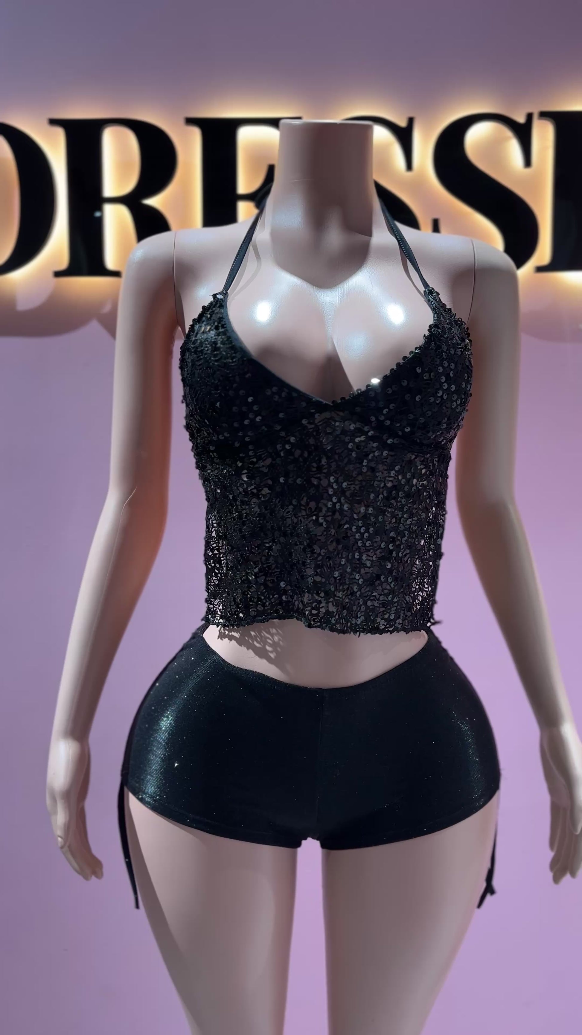 Top lentejuelas malla