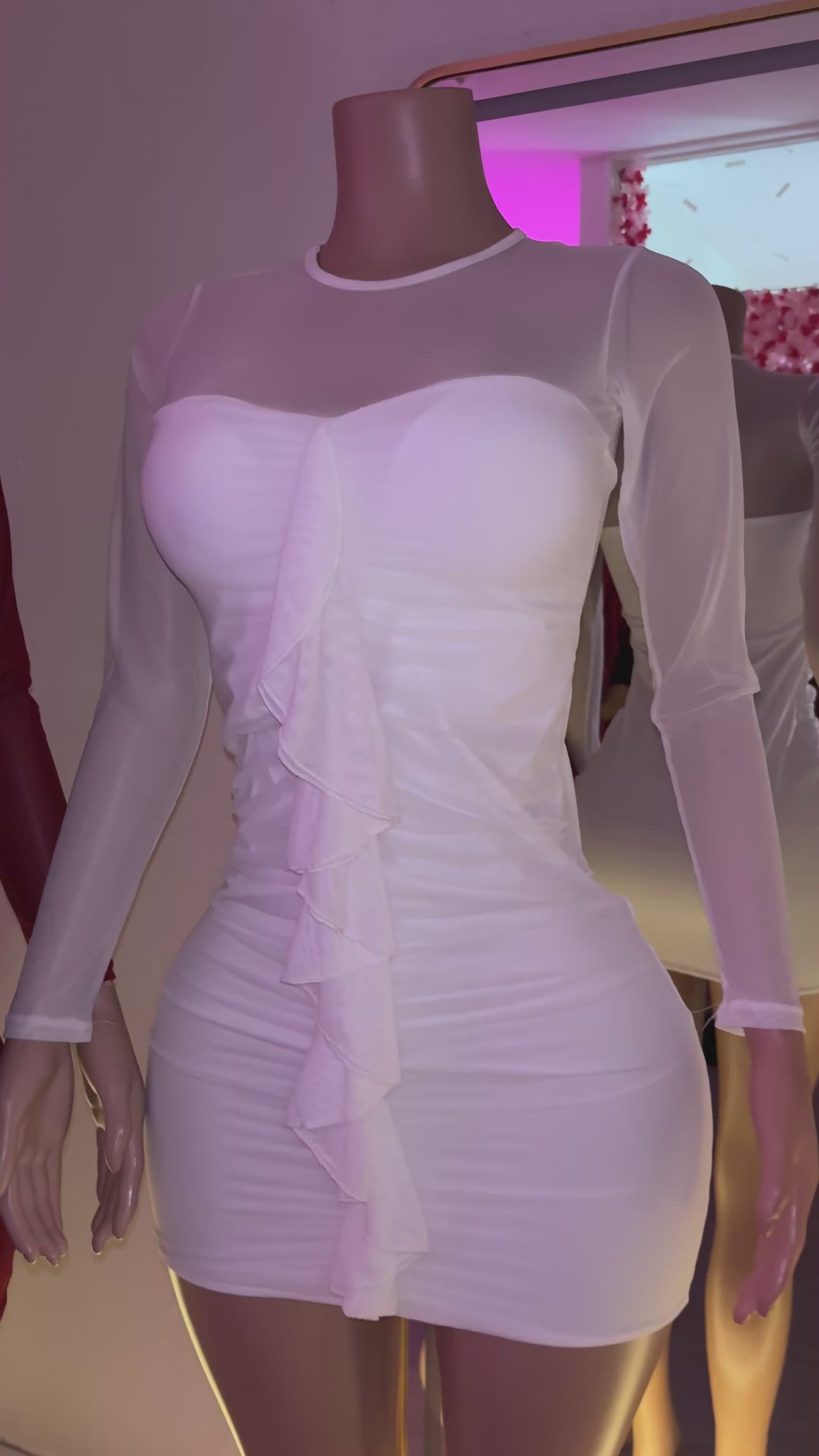 Vestido Flecos Transparencia
