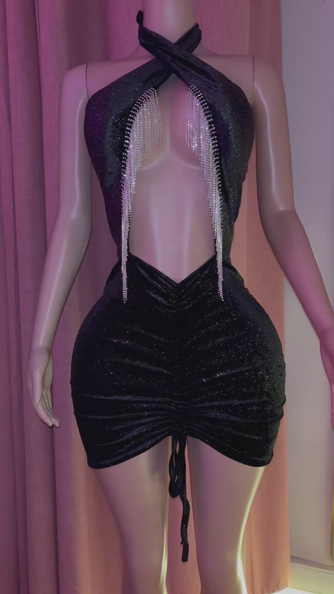 Vestido escote shiny