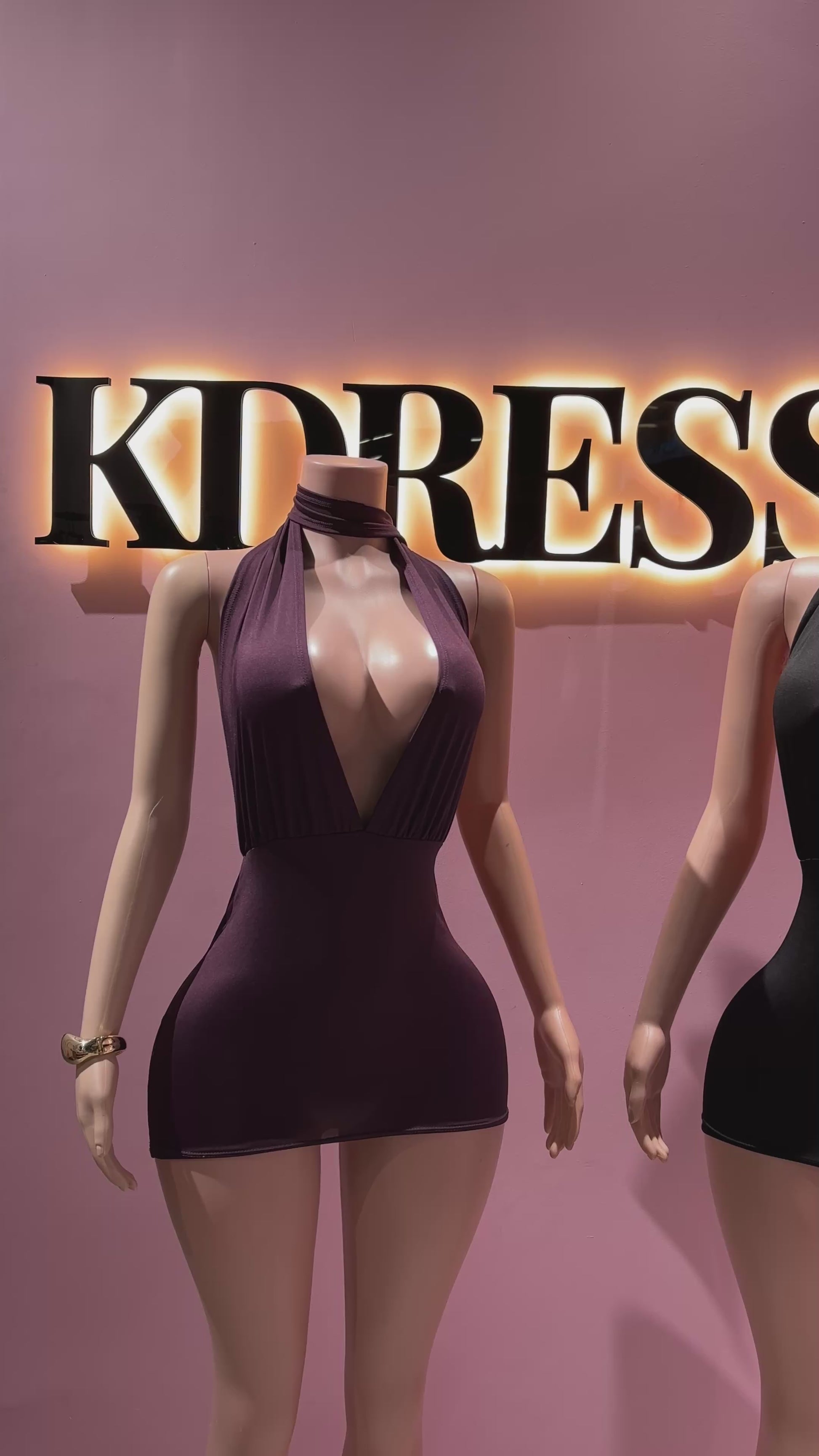 Vestido escote drapeado cuello