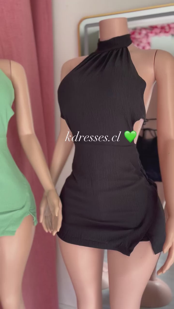 Vestido cuello lino